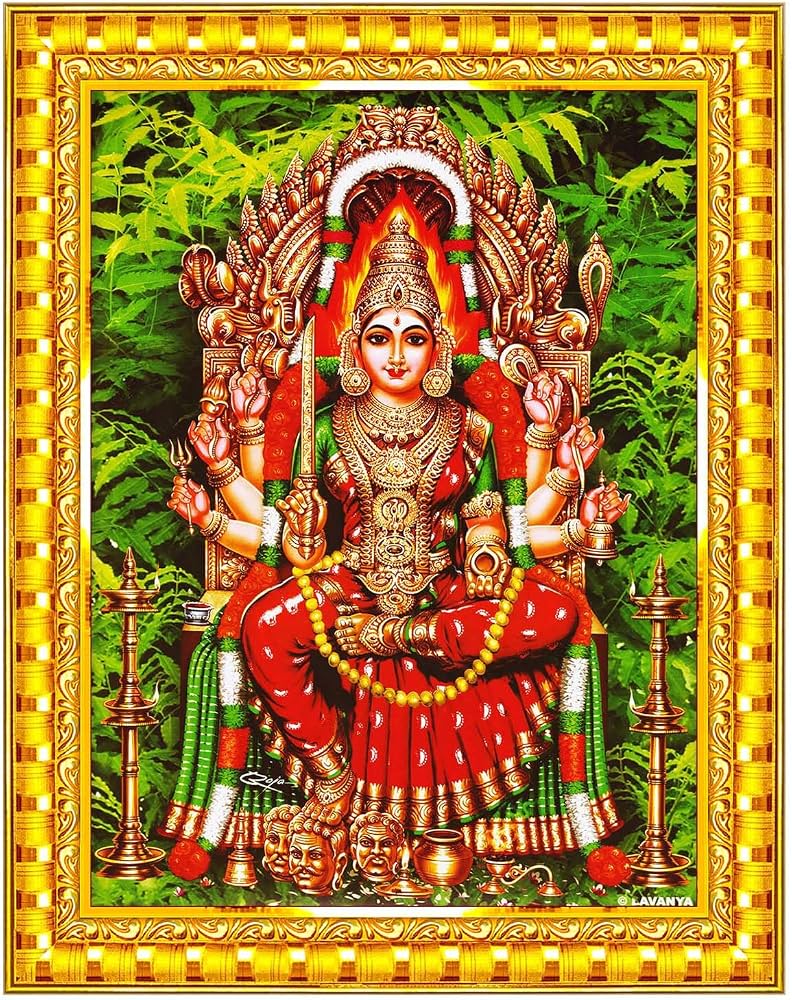 792x1000 Pavan Photo Laminations Samayapuram Mariamman Mariyamman Mariamma Wall Painting Framed Home Decor (Wood, Acrylic, Gold, Big Size, 10x12 Inch) R254M : Amazon.in: Home & Kitchen
