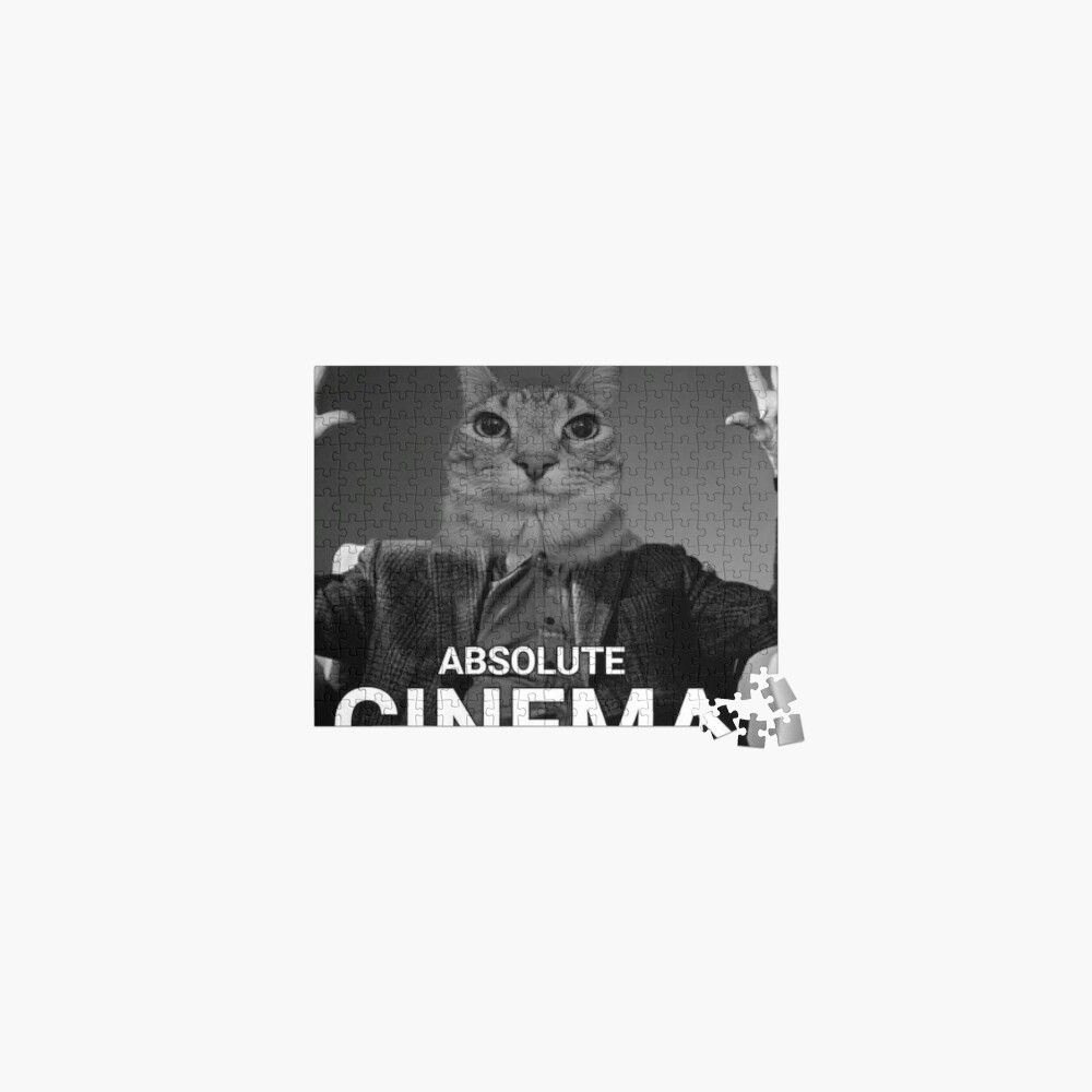 1000x1000 Absolute cinema cat meme Poster