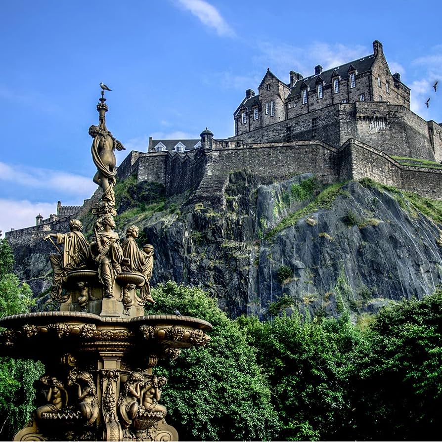 894x894 Wallepic Non Woven Photo Wallpaper Edinburgh Castle Stone Look Natural Birds 400 X 280 Cm Modern Wallpaper XXL Mountains Sky Forest Living Room
