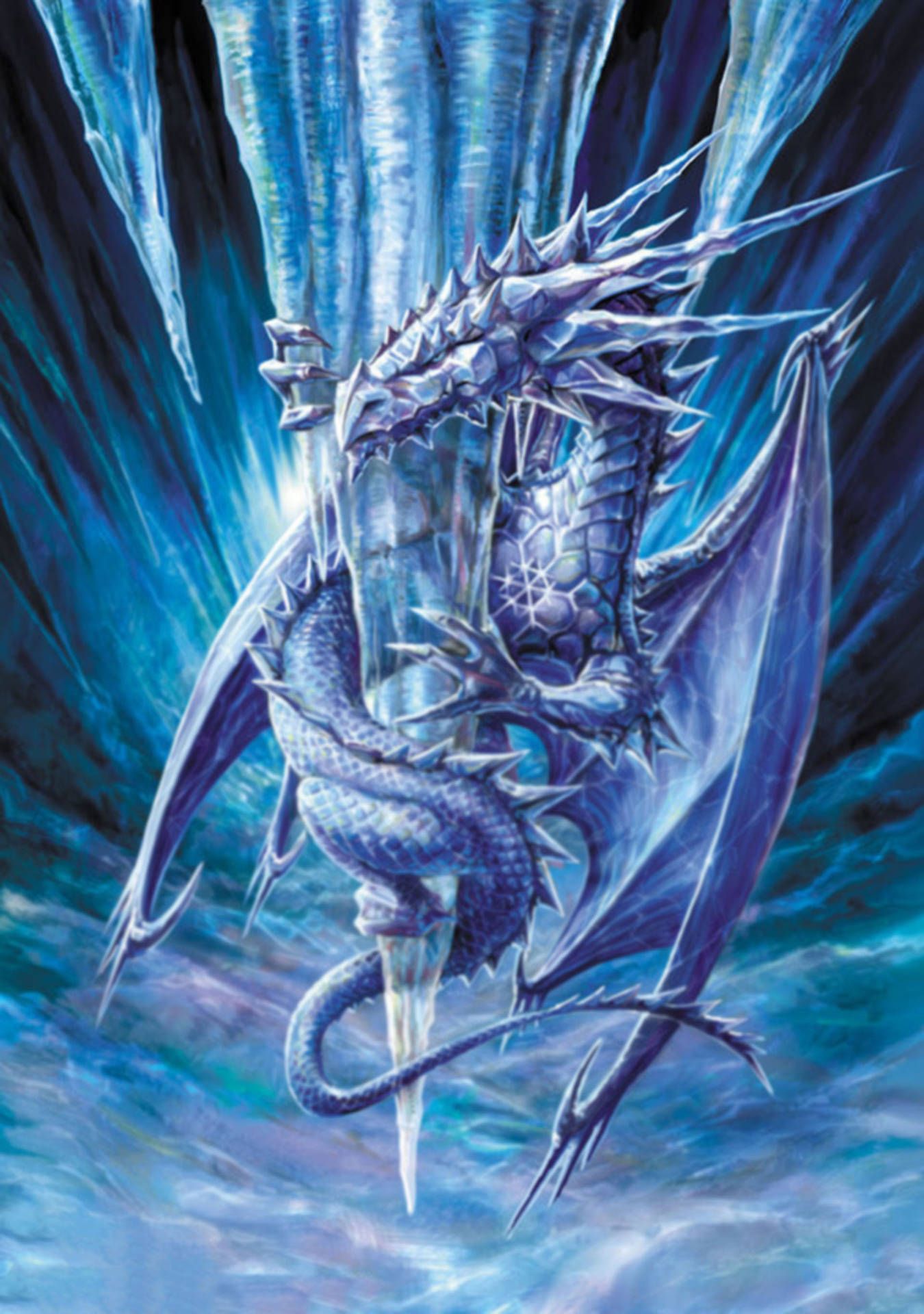 1350x1920 Download Ice Dragon Fanart Wallpaper