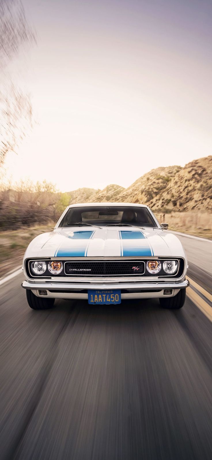 736x1593 American Muscle Chevrolet Camaro in Move. Classic white muscle car on road, 1968 camaro ss