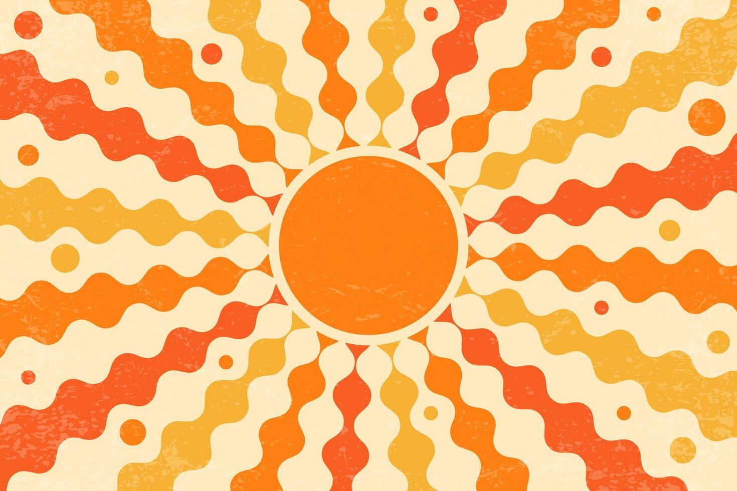 1470x980 Groovy sun with swirl rays. Retro spiral beams pattern. Abstract 70s vintage poster. Summer radial wavy stripes. Orange and yellow textured sunburst wallpaper