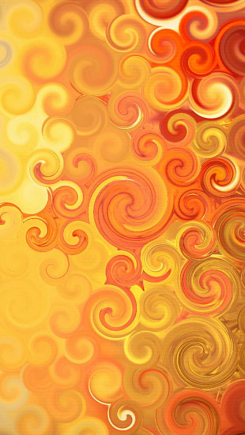 800x1422 Orange swirls, pattern, patterns, HD phone wallpaper