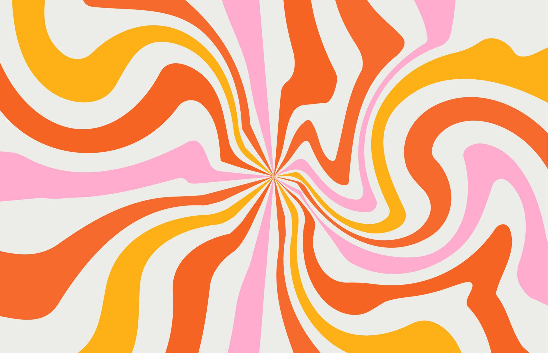 1920x1237 Download Vintage 70s Pink And Orange Swirls Wallpaper