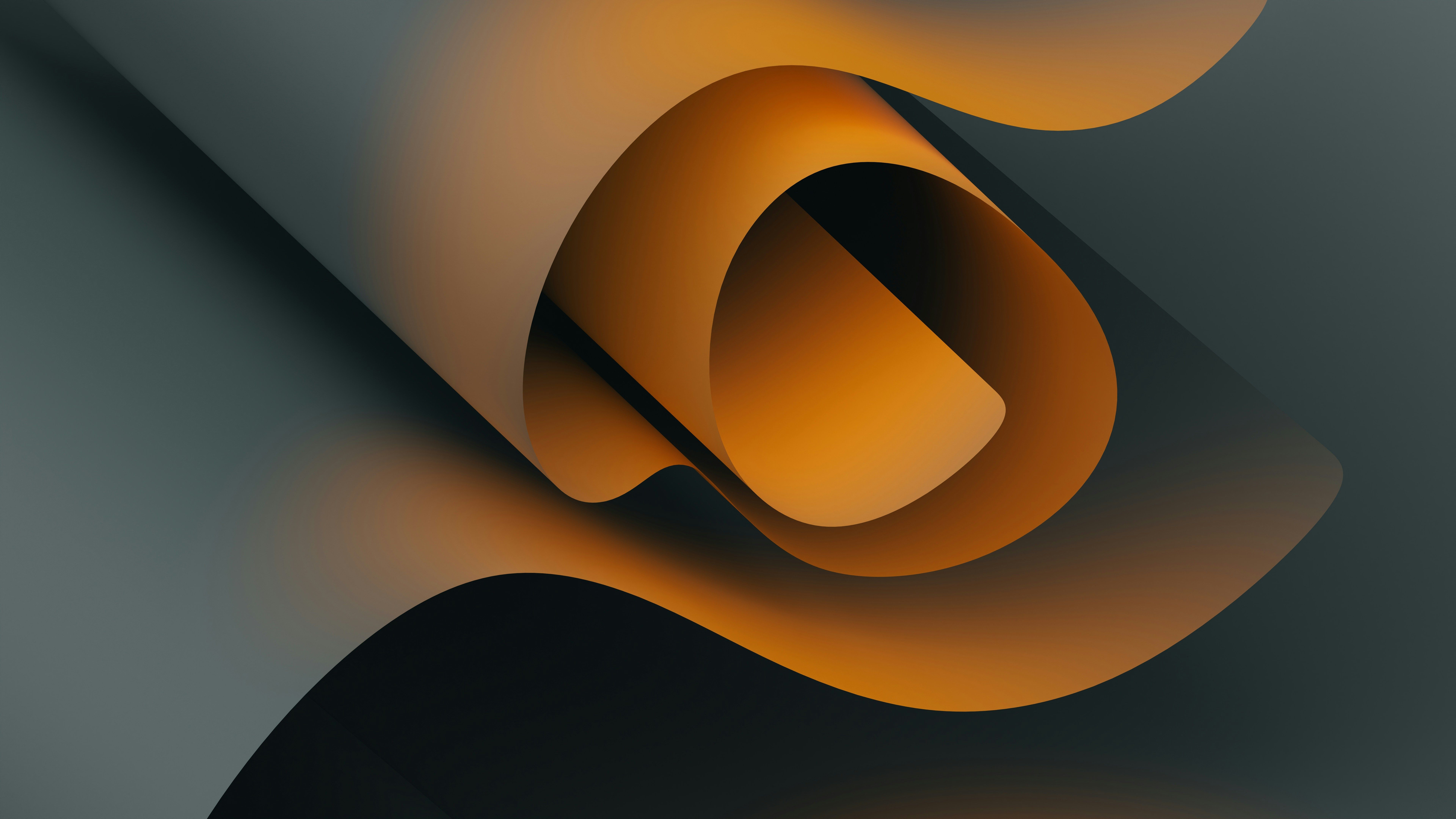 7680x4320 Orange And Black Folded Swirl Wallpaper, HD Abstract Wallpaper, 4k Wallpaper , Image, Background, Photos and Picture