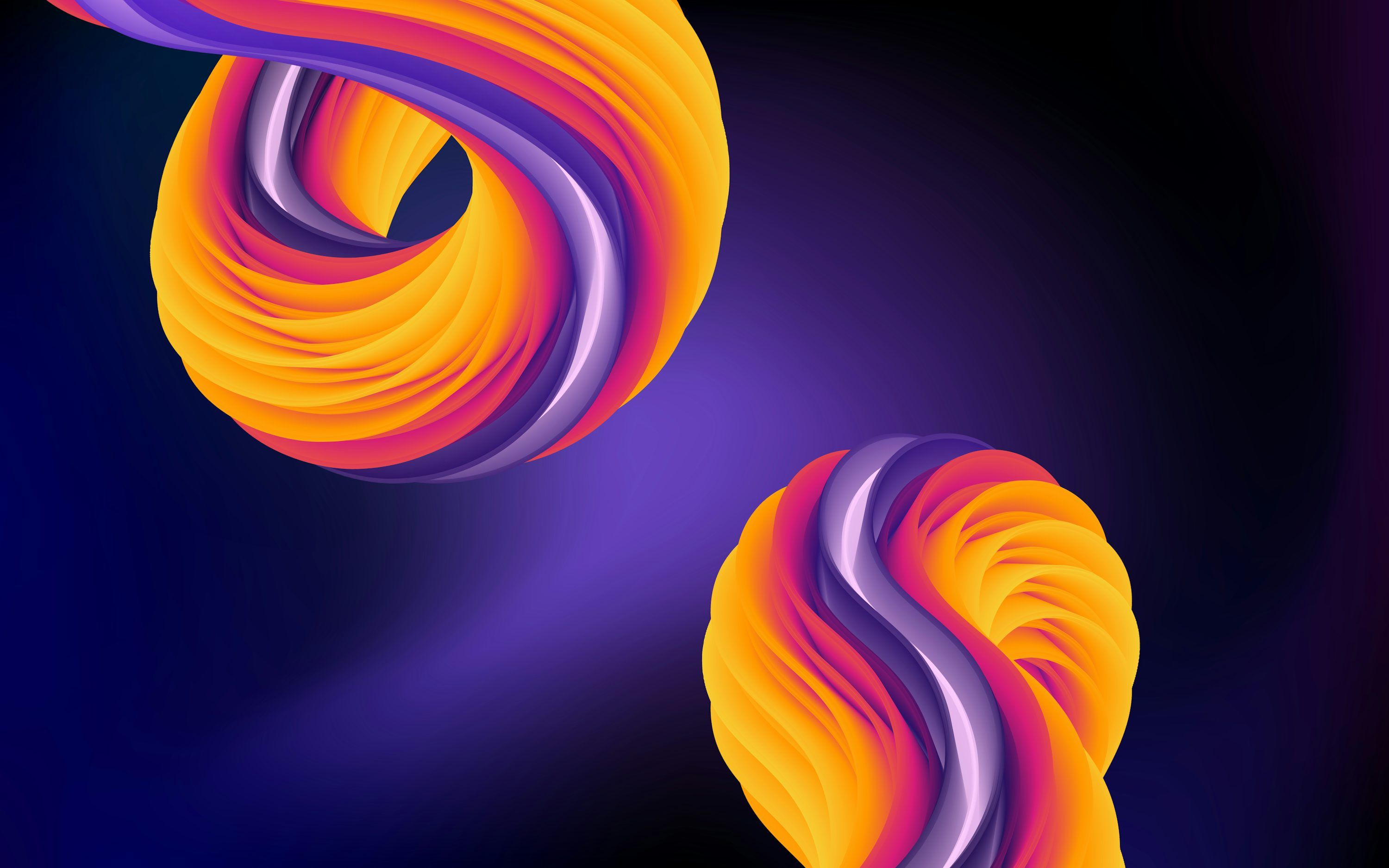 3000x1875 A purple and orange swirl on a black background photo