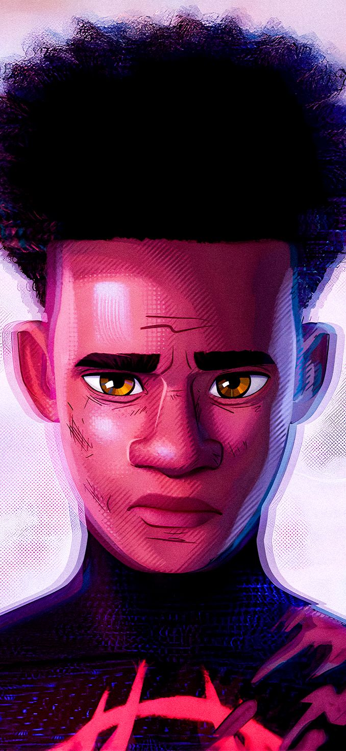 678x1470 Animated Kid Miles Morales Spider Verse Wallpaper 4k IPhone