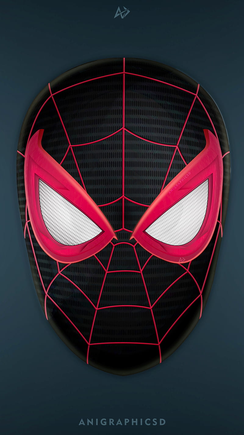 800x1422 Miles Morales, agd, blue, fan art, insomniac games, mask, miles, miles morales mask, HD phone wallpaper
