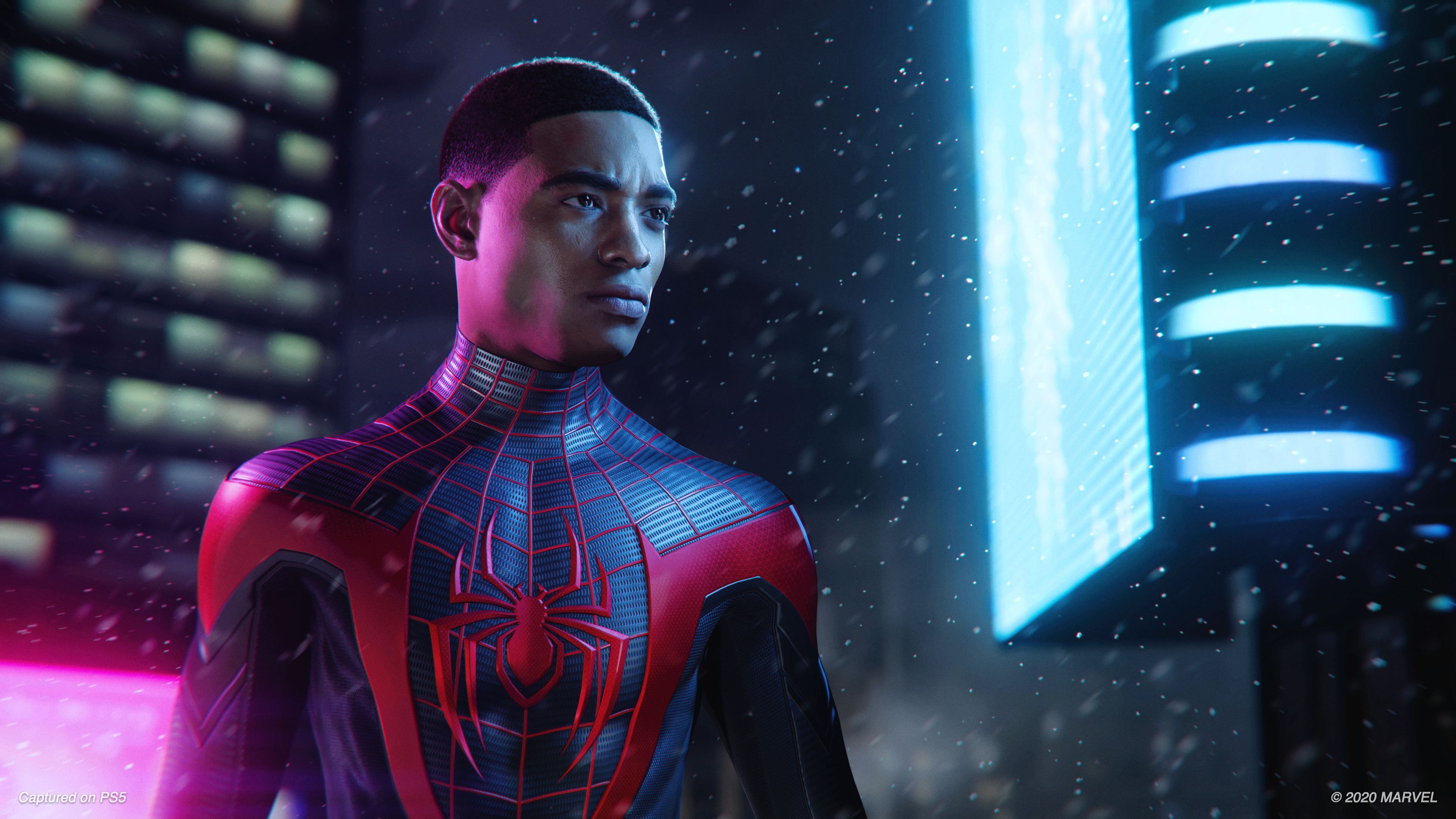 3840x2160 Miles Morales Unmasked Suit In Spider Man: Miles Morales 4K Wallpaper