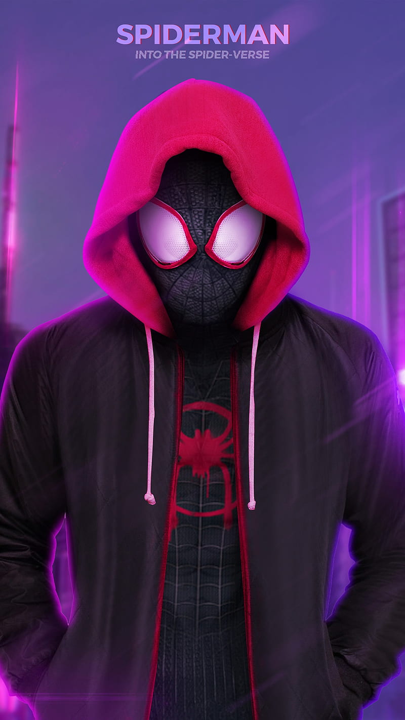 800x1422 Miles Morales Spider Man With Hood Miles Morales, Spiderman, Marvel, Sony, HD Phone Wallpaper Peakpx