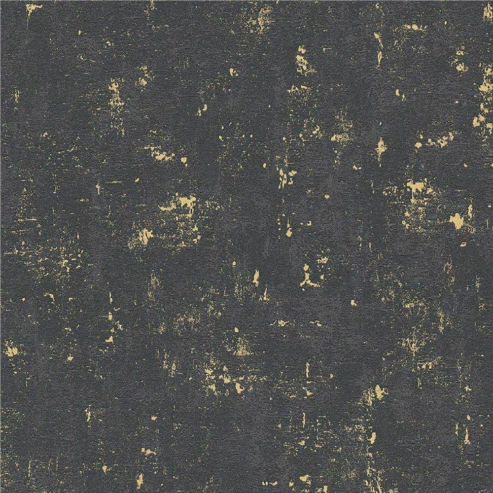 1000x1000 AS Creation Industrial Stone Concrete Wallpaper Metallic Black Gold 2307 82