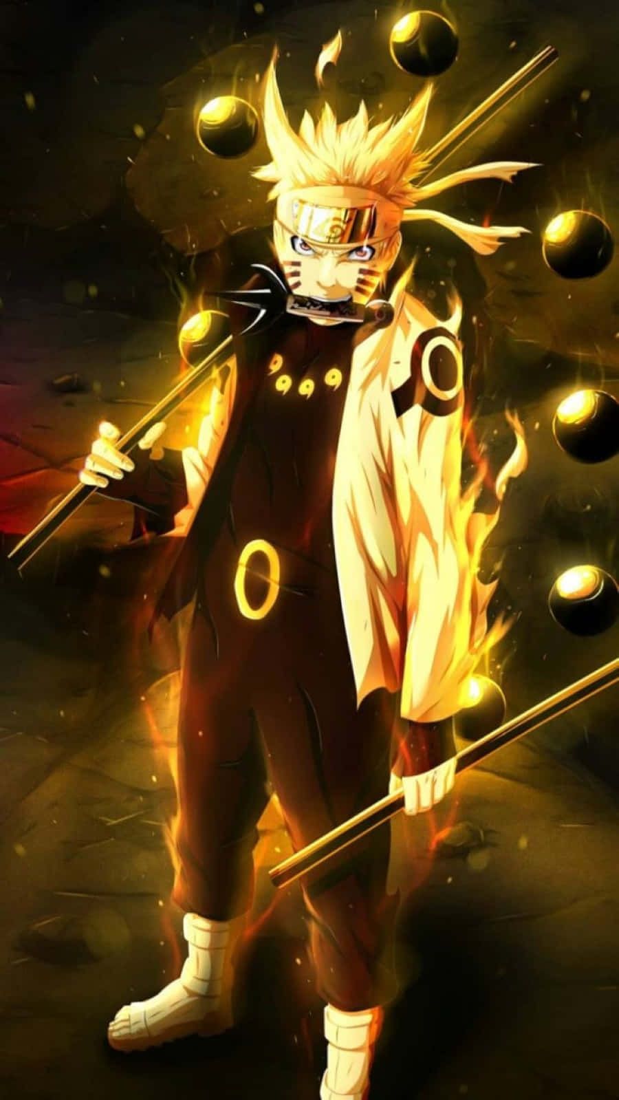 900x1599 Download Naruto Uzumaki in the powerful Sage Mode stance Wallpaper