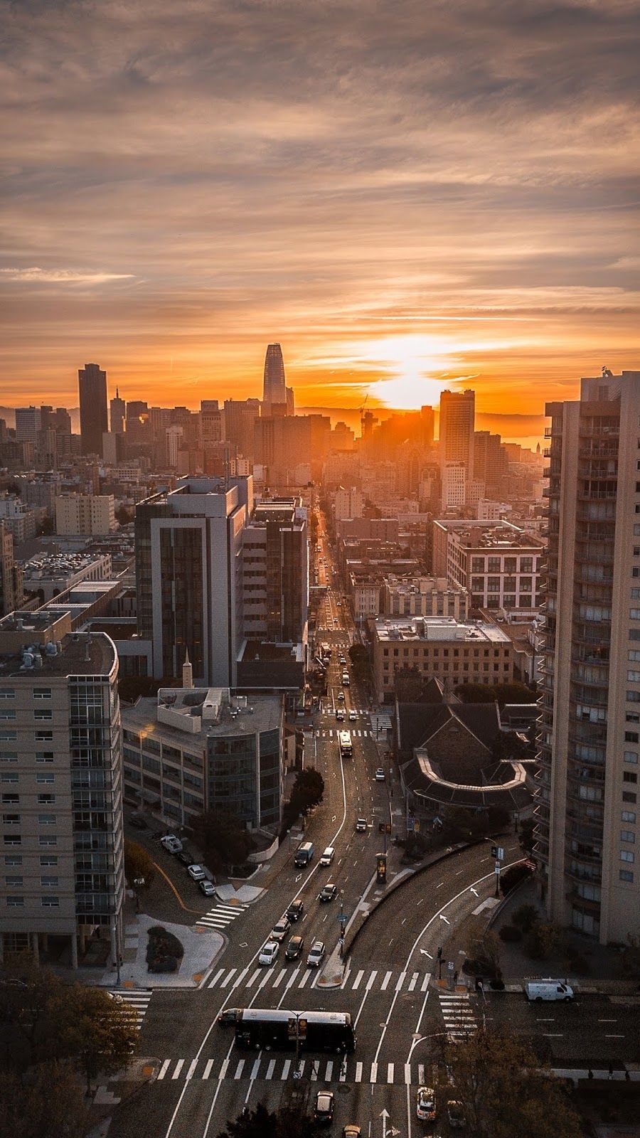 900x1600 City Sunrise Wallpaper
