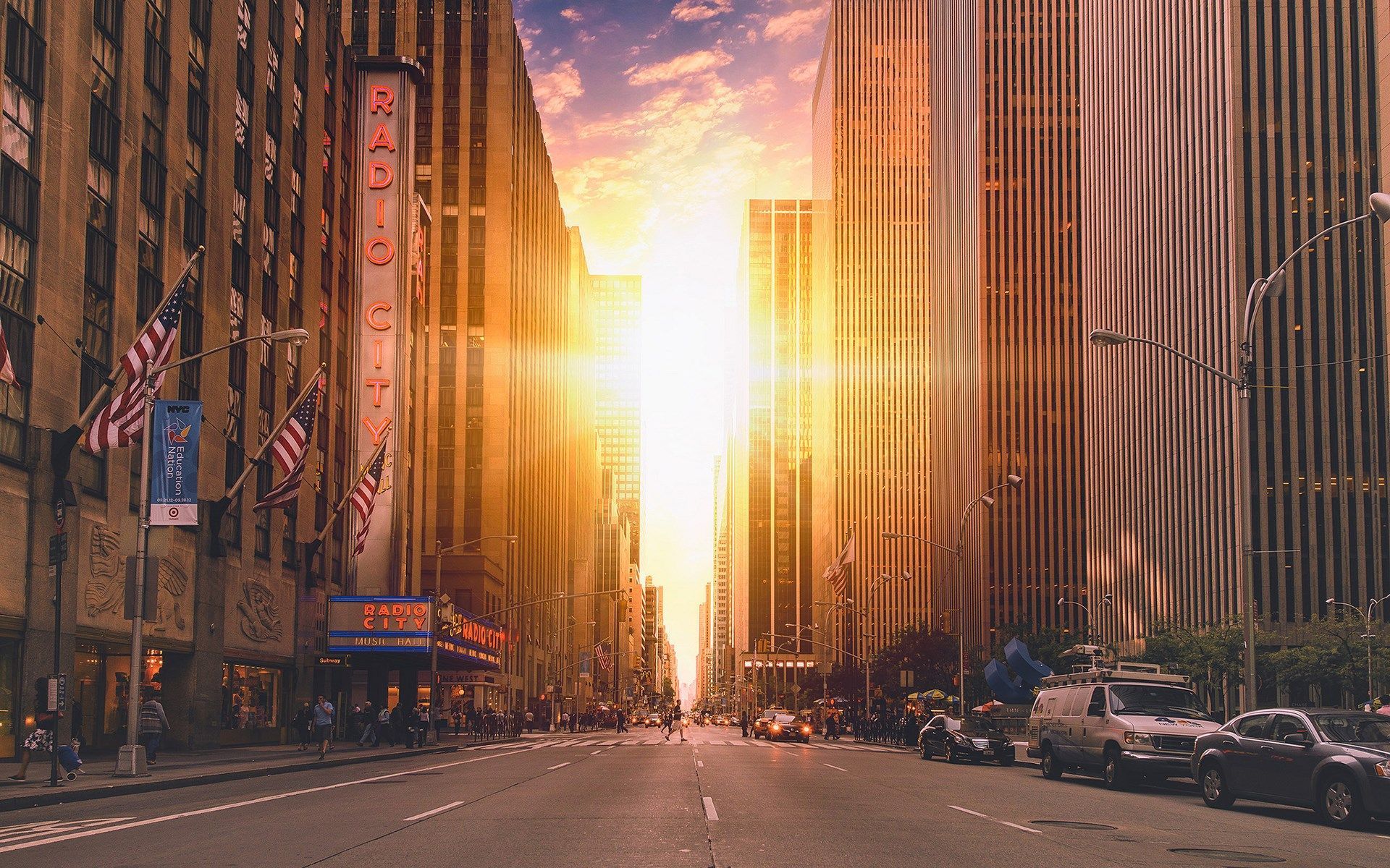 1920x1200 Sunrise City Wallpaper