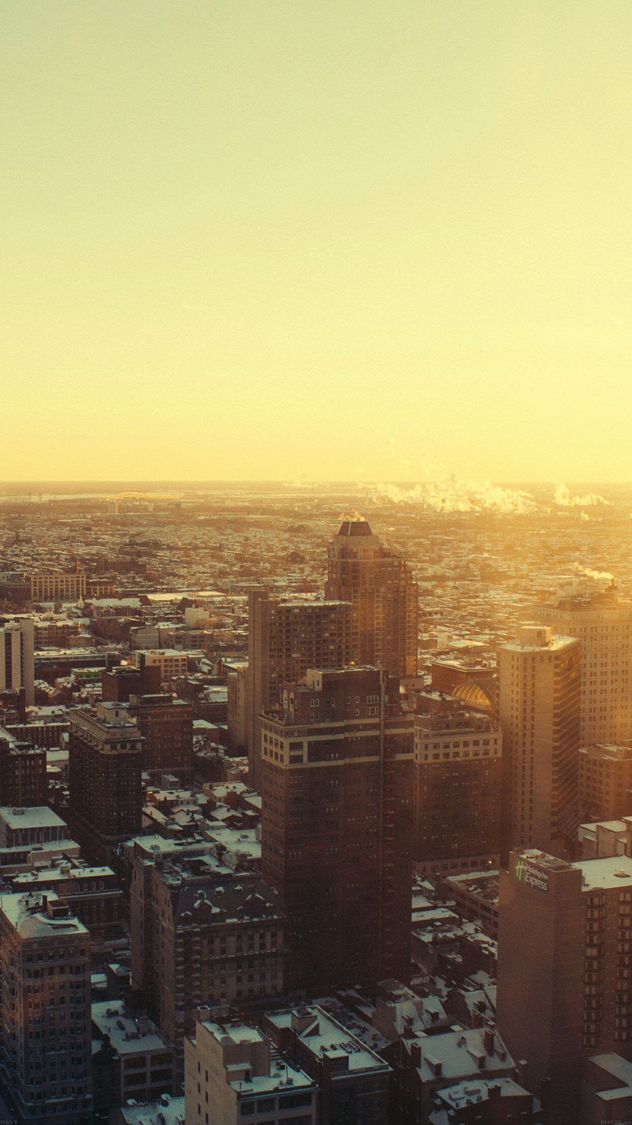 1242x2208 Urban Sunrise City Skyview iPhone 6 Wallpaper