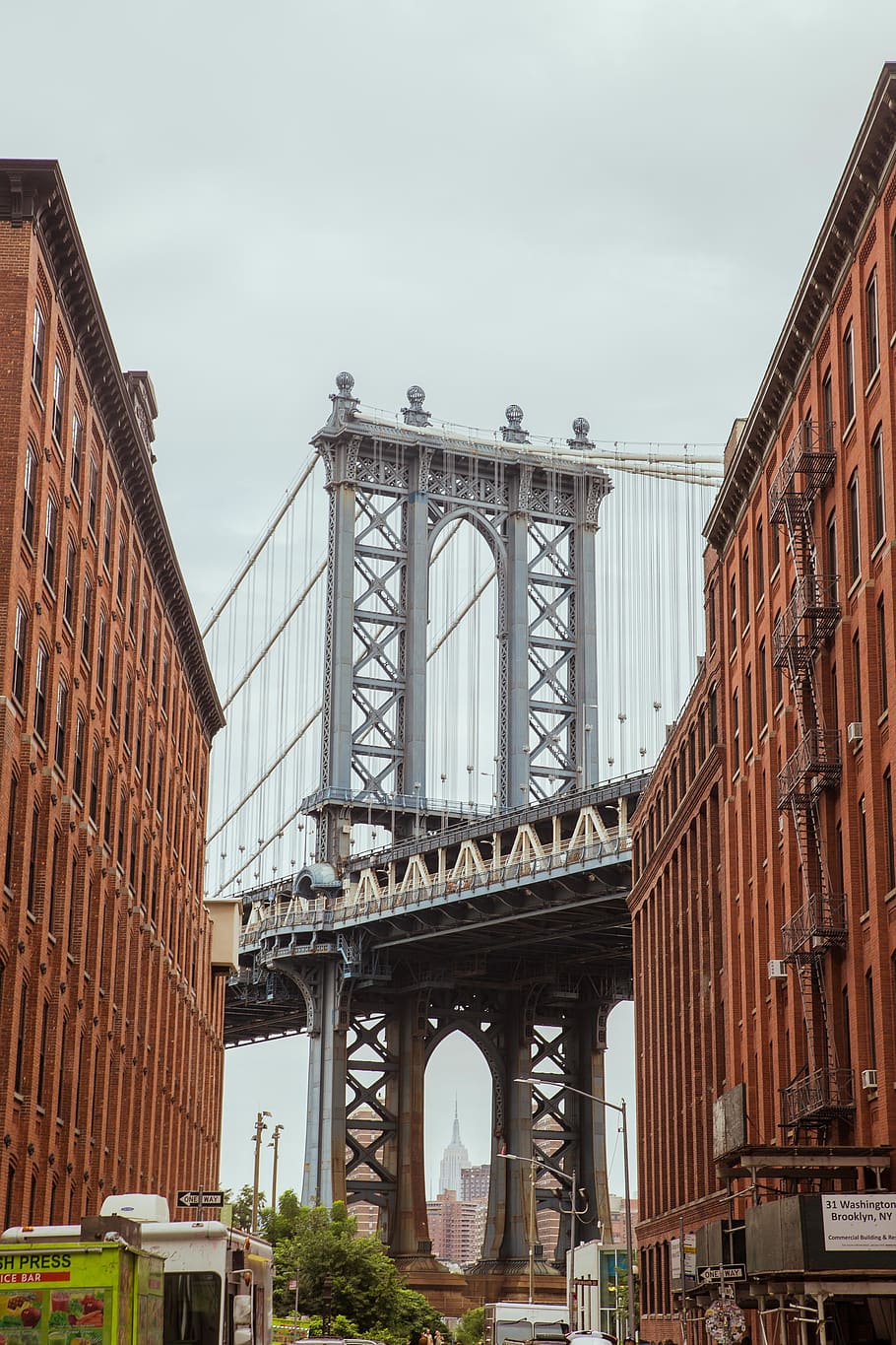 910x1365 HD wallpaper: Manhattan Bridge, New York, architecture, buildings, city, daylight