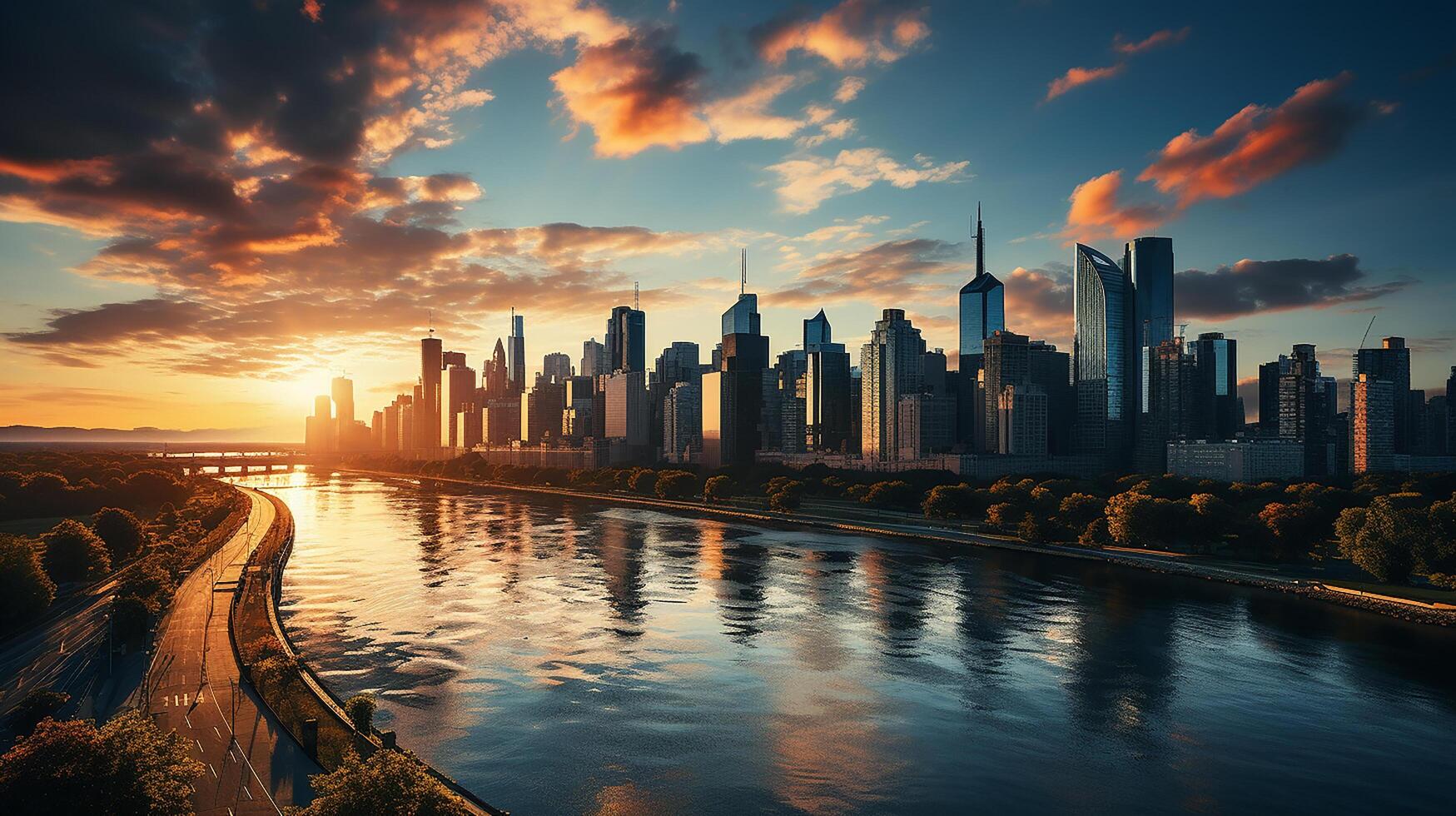 1749x980 city panorama with skyscraper buildings, daylight made by
