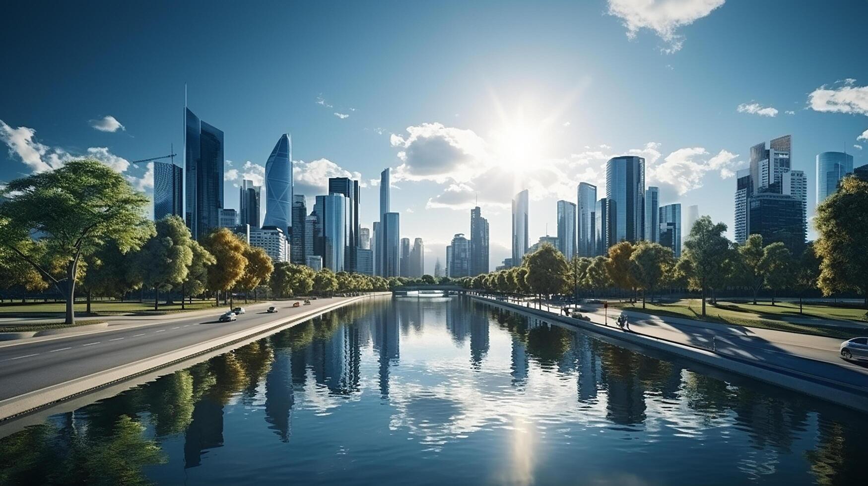 1749x980 city panorama with skyscraper buildings, daylight made by