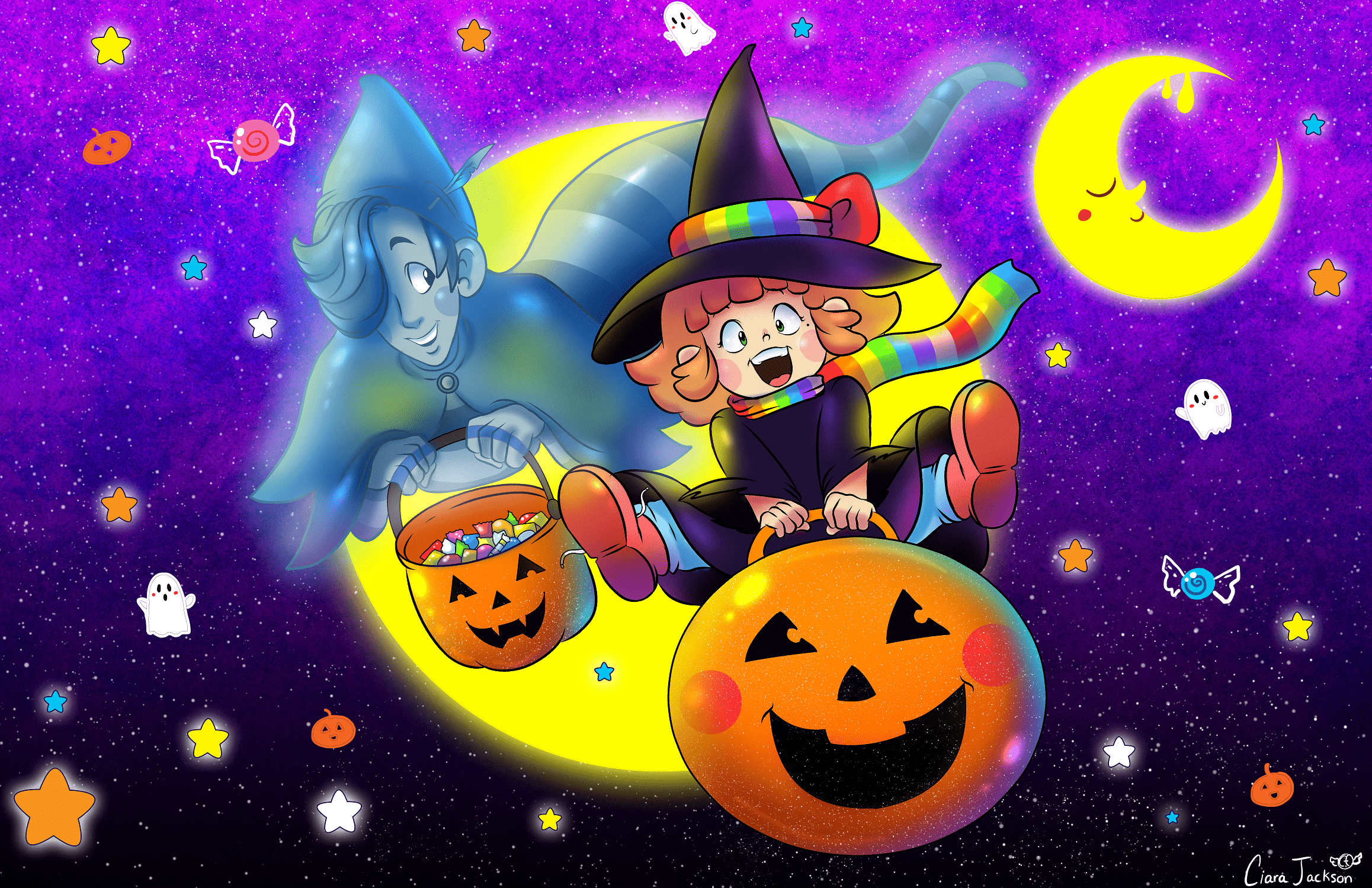 2316x1499 Gwendy & Ghost Halloween Wallpaper by doublemaximus on Newgrounds