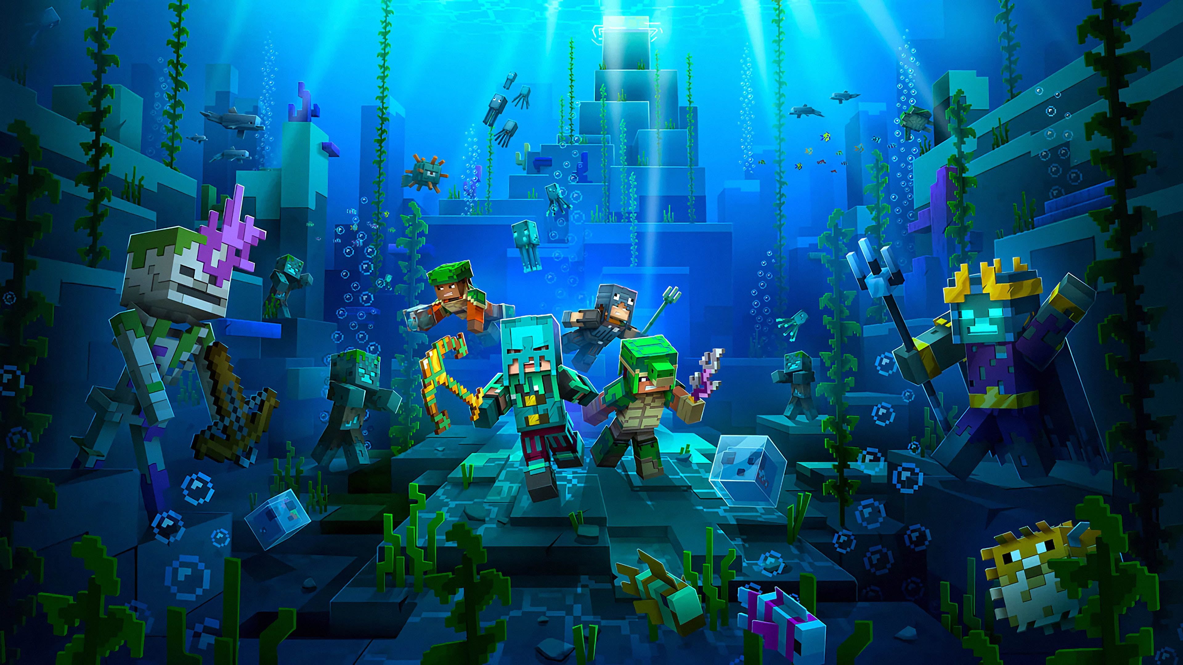 3840x2160 Minecraft Sea Wallpaper