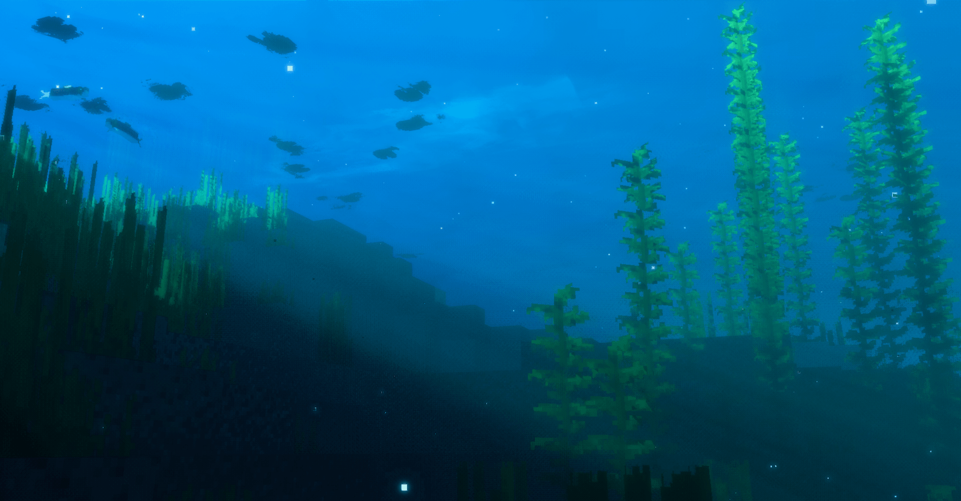 1920x1001 Minecraft Underwater Wallpaper