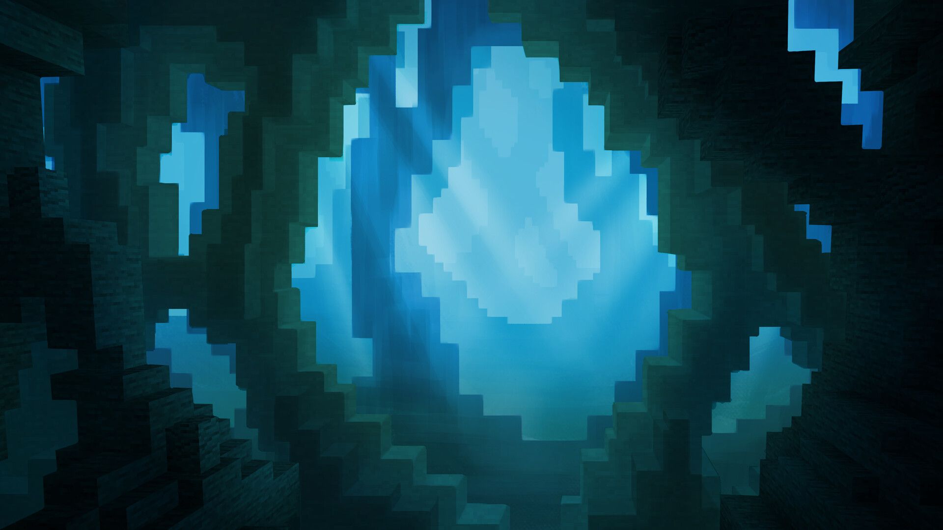 1920x1079 Minecraft Underwater Cave Fan Concept