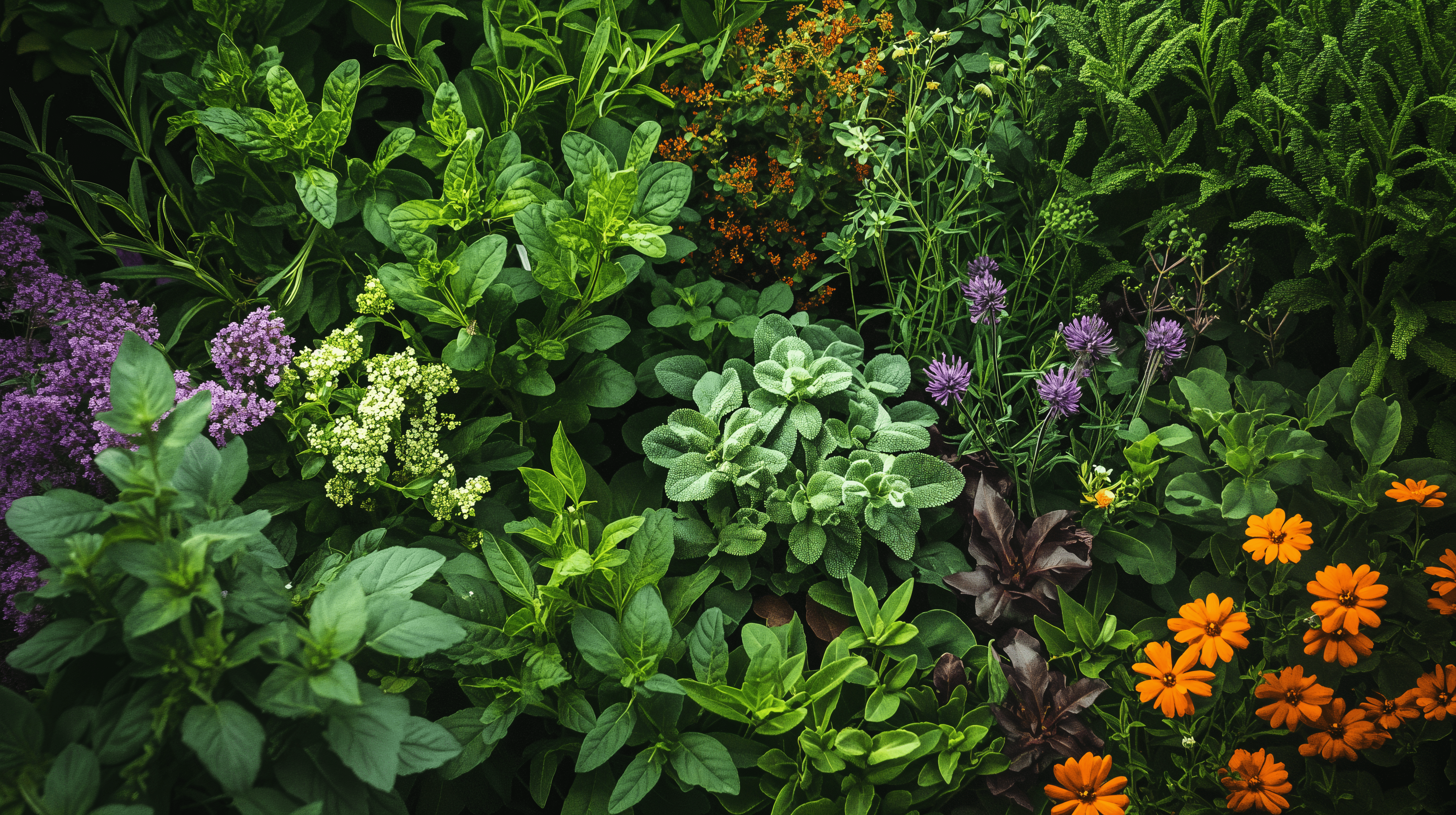 4072x2280 Vibrant Herb Garden: A 4K Ultra HD Wallpaper