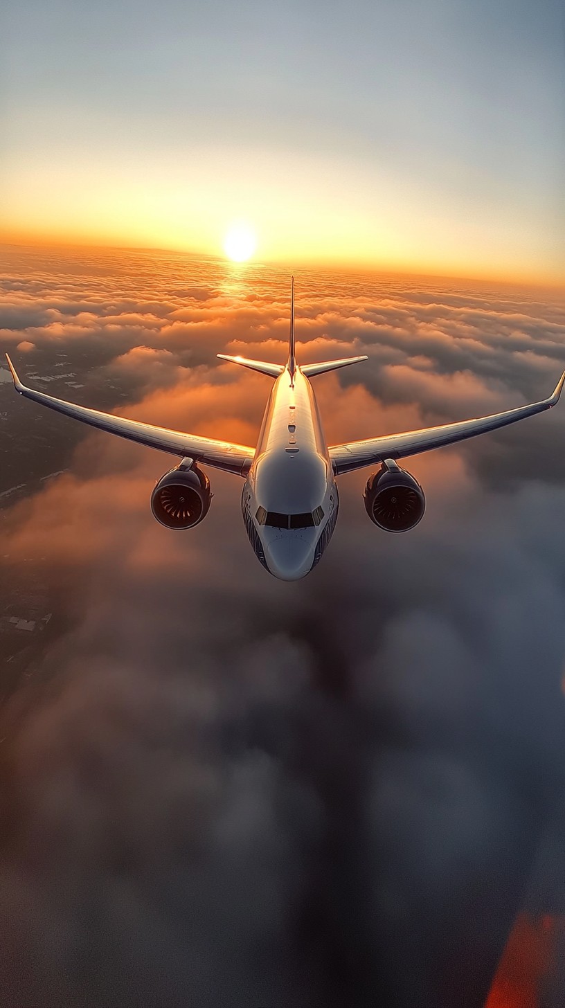 816x1456 Download Sunrise flight view Image, Sunrise, Clouds