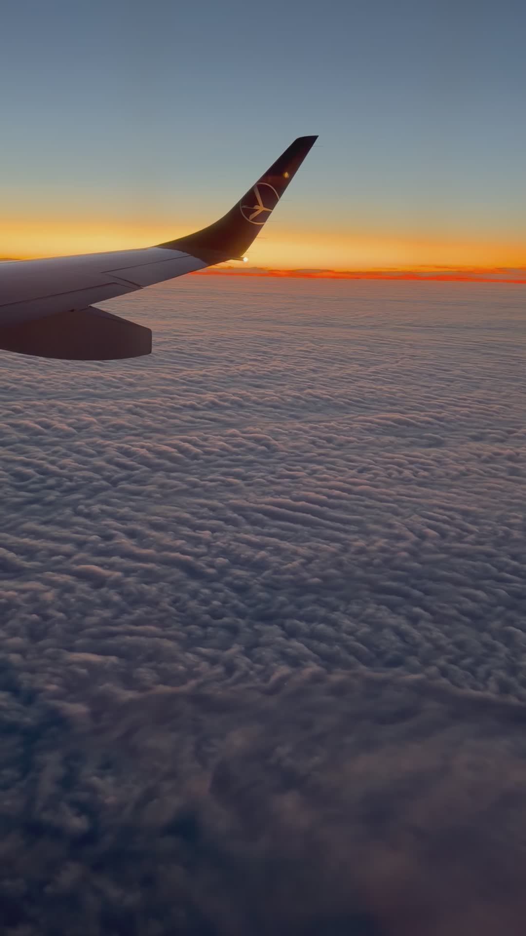 1080x1920 Airplane Wing At Sunrise Over Clouds Free Stock Video Footage, Royalty Free 4K & HD Video Clip