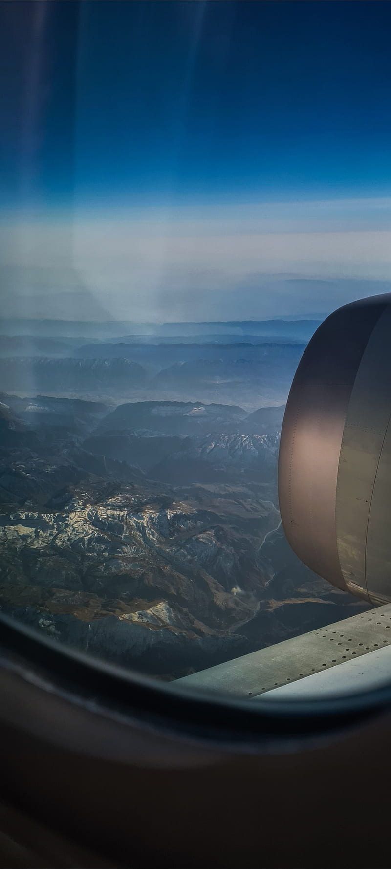 800x1778 Airplane Window View, airplane, airplane window, drone view, flight, high, mountains, HD phone wallpaper