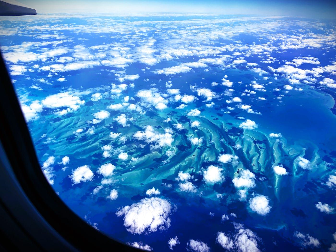 1400x1050 From An Airplane Window: Flying Over the Caribbean Sea is Simply Amazing.