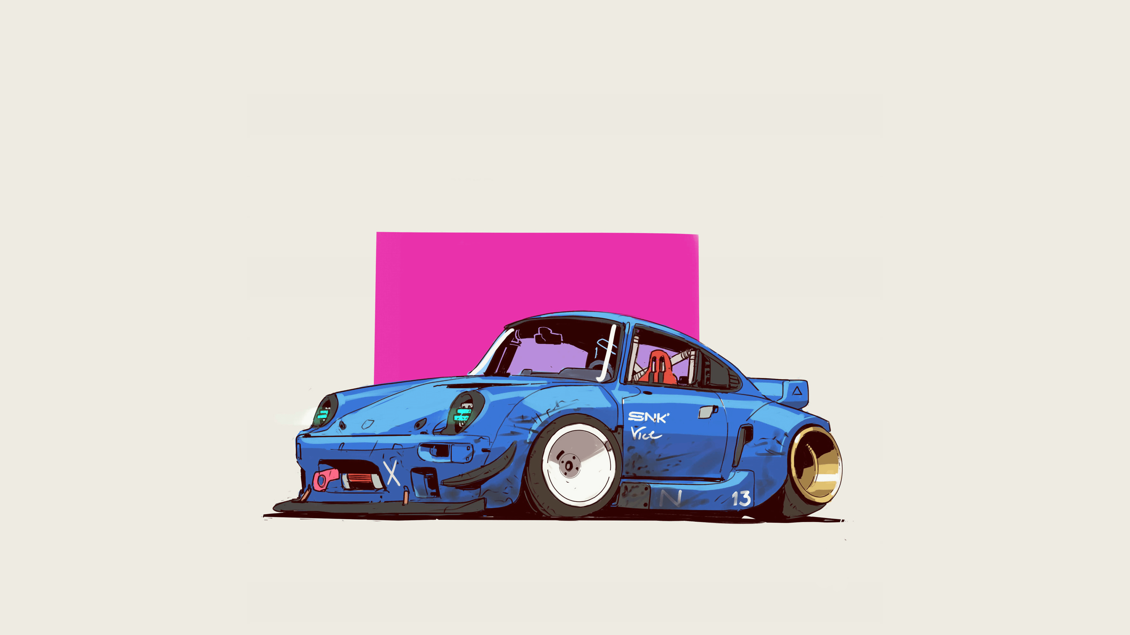 3840x2160 Minimalist Retro Porsche [3840x2160]