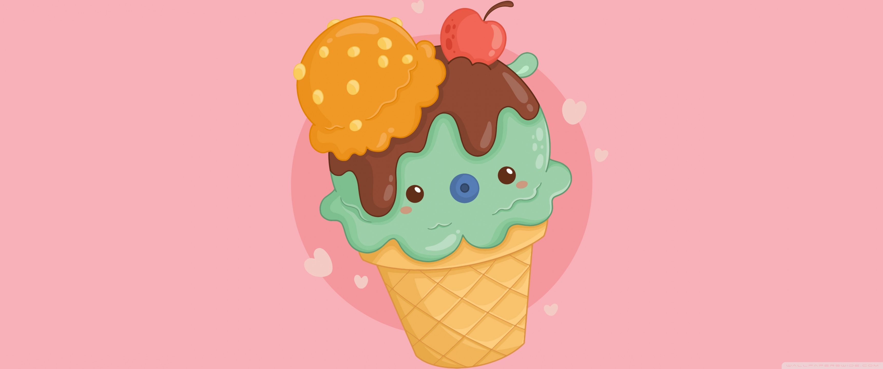 3440x1440 Cute Kawaii Food 4K UHD Wallpaper for UltraHD Desktop and TV : Widescreen and UltraWide Display : Smartphone and Tablet Devices