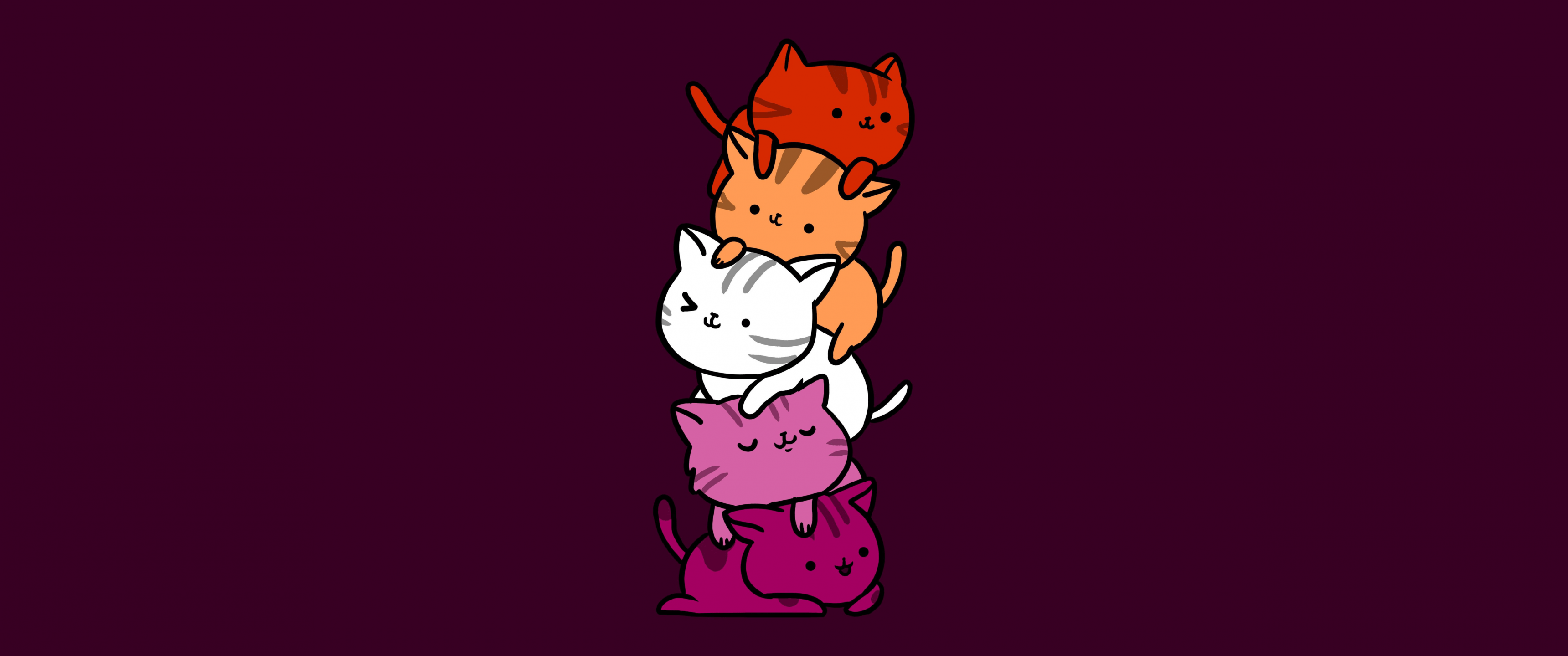 3440x1440 Cat pile Wallpaper 4K, Kawaii cats, Kawaii kittens, 5K