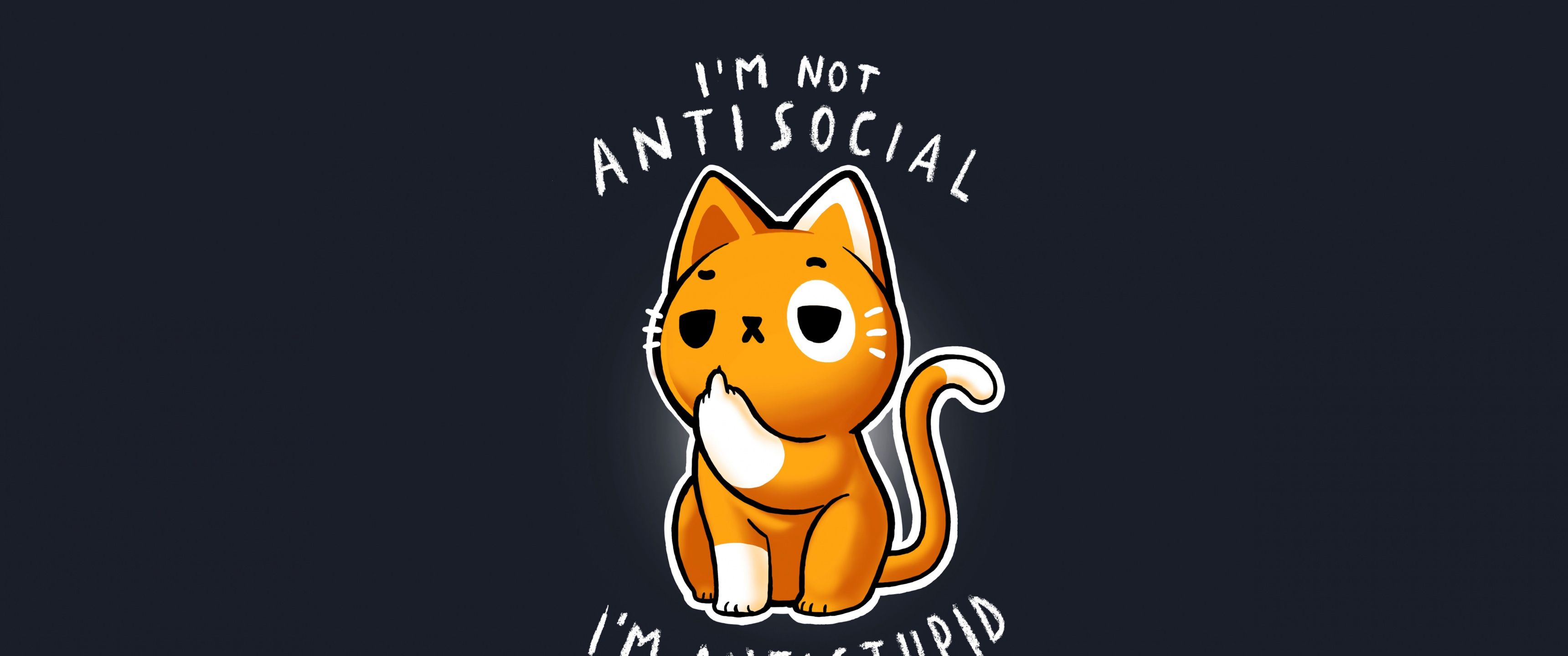 3440x1440 Kawaii fox Wallpaper 4K, Kawaii quotes, 5K
