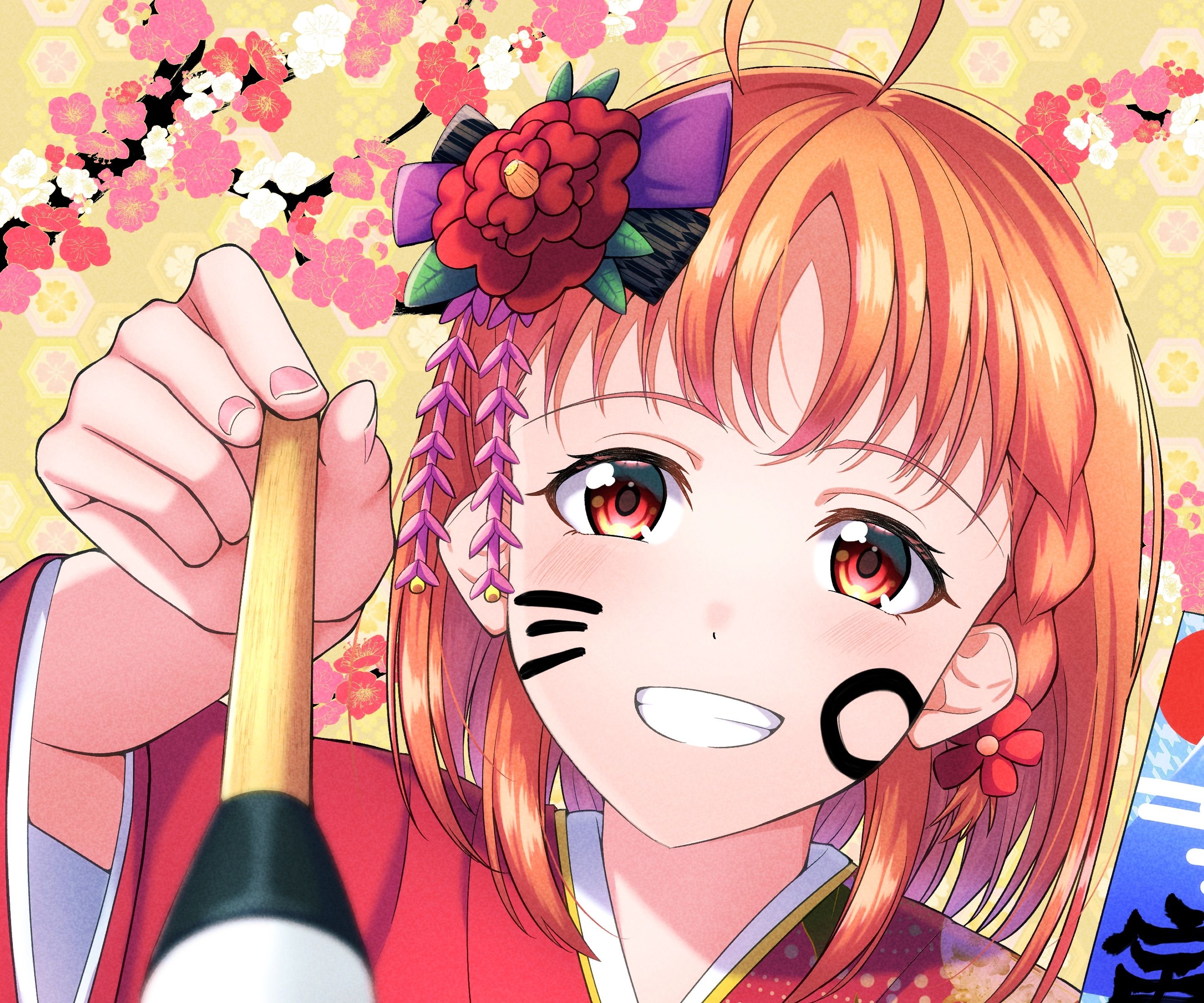 2894x2412 Phone wallpaper: Anime, Love Live! Sunshine!!, Chika Takami, Face, Love Live! 515985