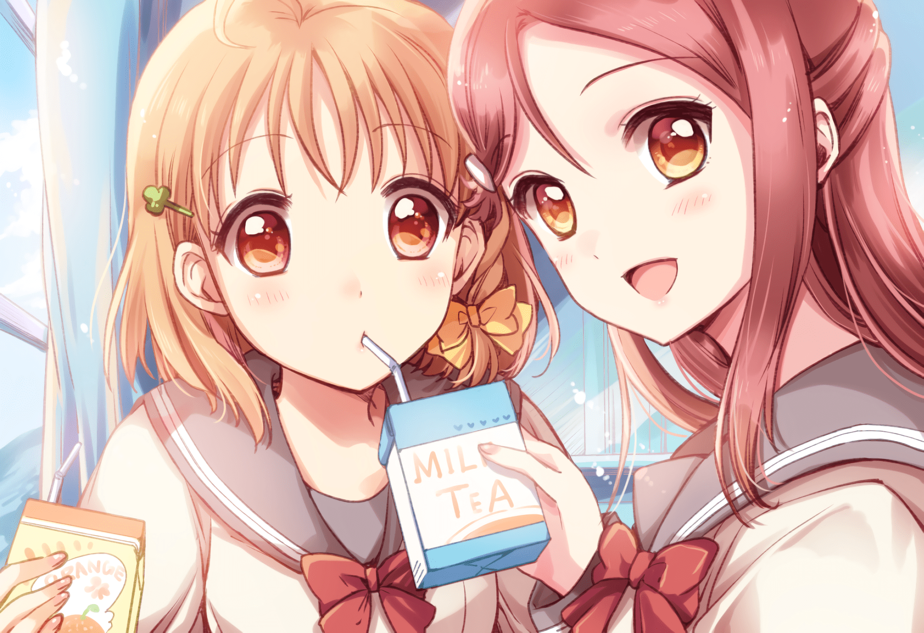 1820x1248 Download Riko Sakurauchi Chika Takami Anime Love Live! Sunshine!! Wallpaper by 山田あこx1248