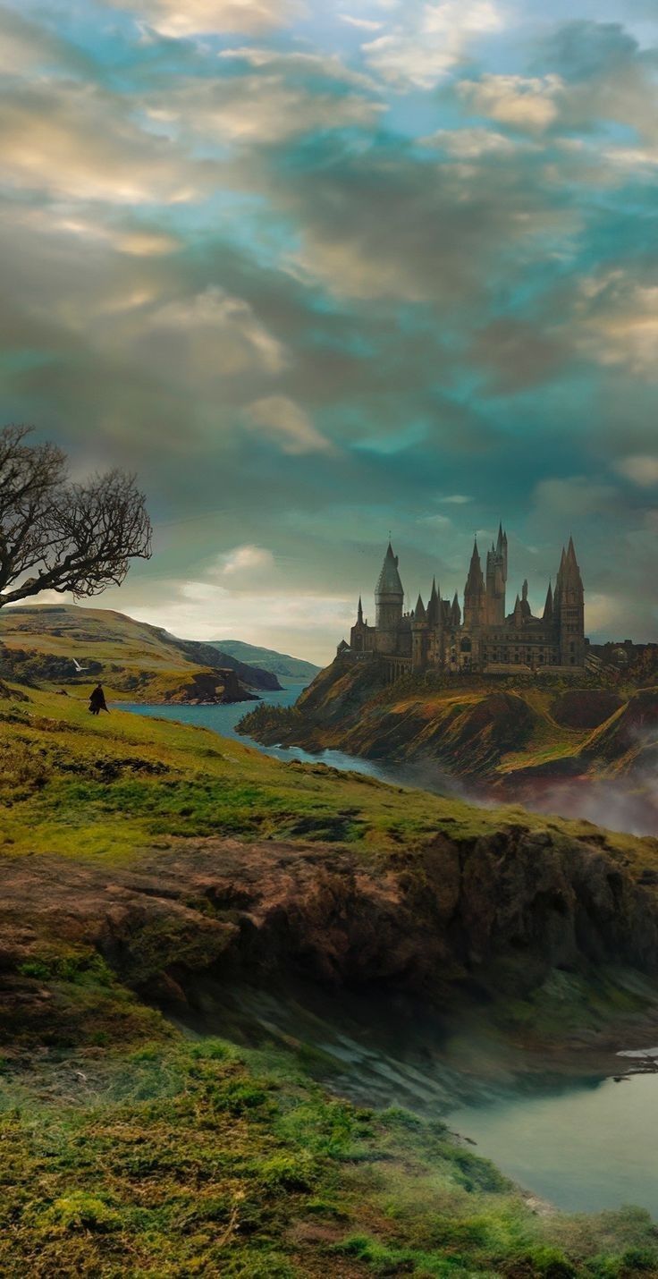 736x1430 Harry Potter Dünyasında Büyük Bir Kale. Pintura do harry potter, Wallpaper harry potter, Castelo de hogwarts
