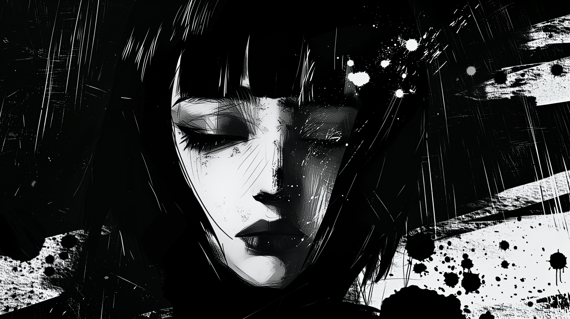 1920x1076 Dark Aesthetic Monochrome Art HD Wallpaper