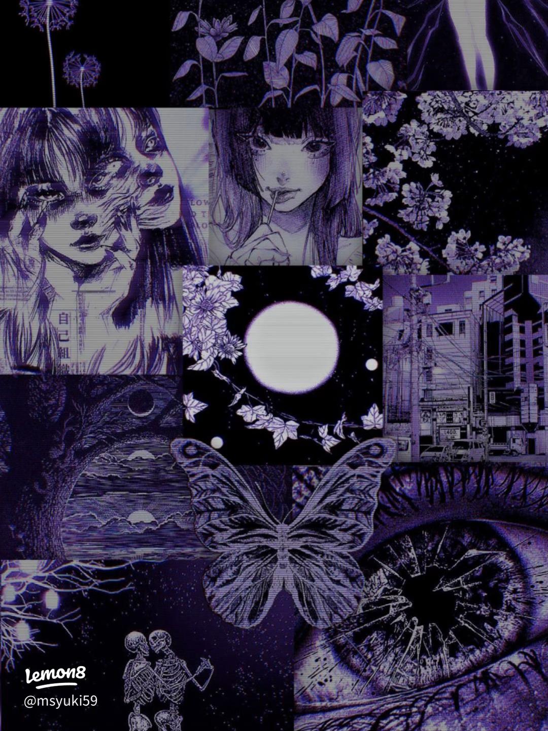 1080x1442 Stunning Black & Purple Aesthetic Wallpaper for a Dark, Stylish Look