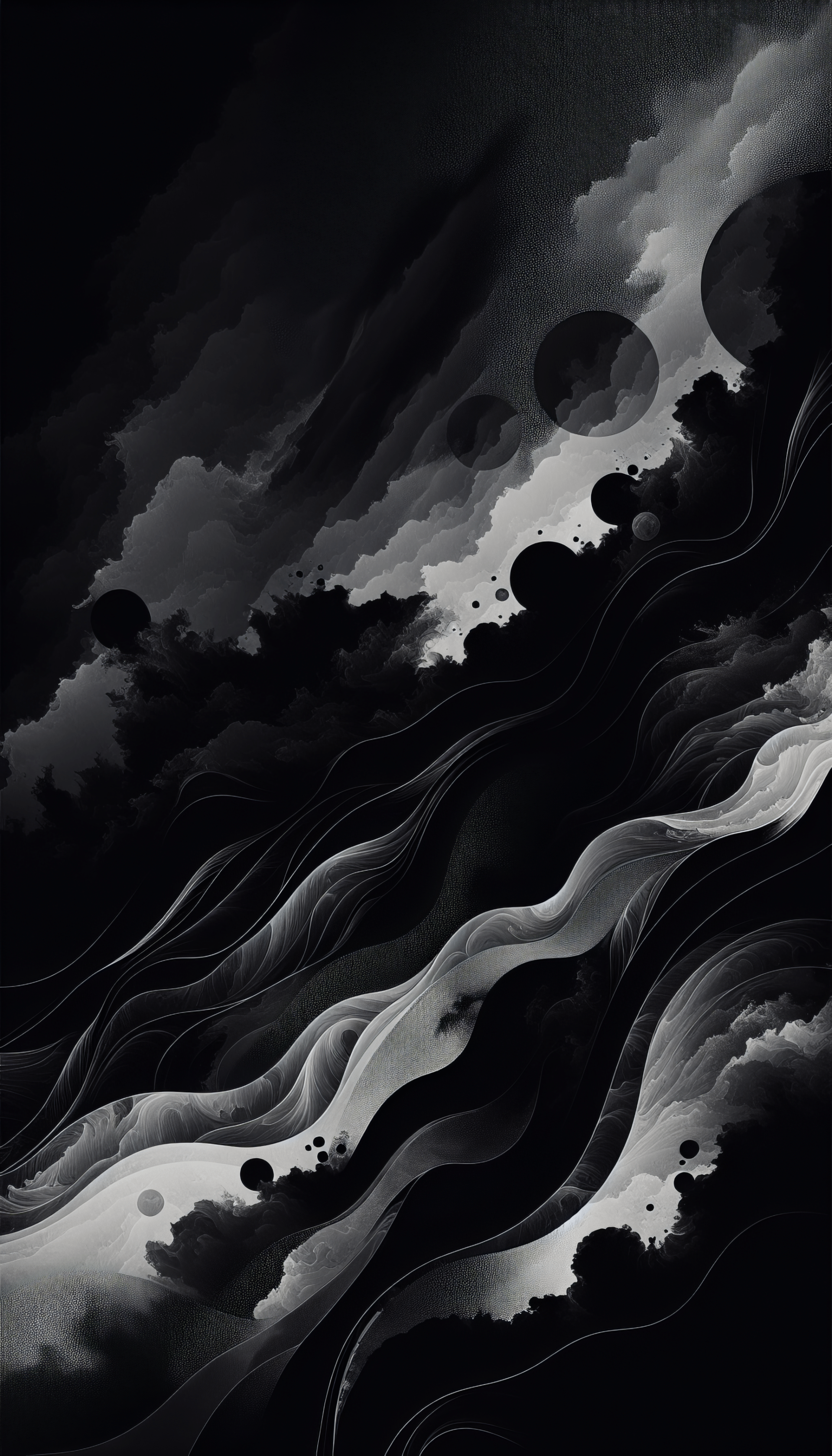 1920x3360 Black Aesthetic Abstract Art Wallpaper