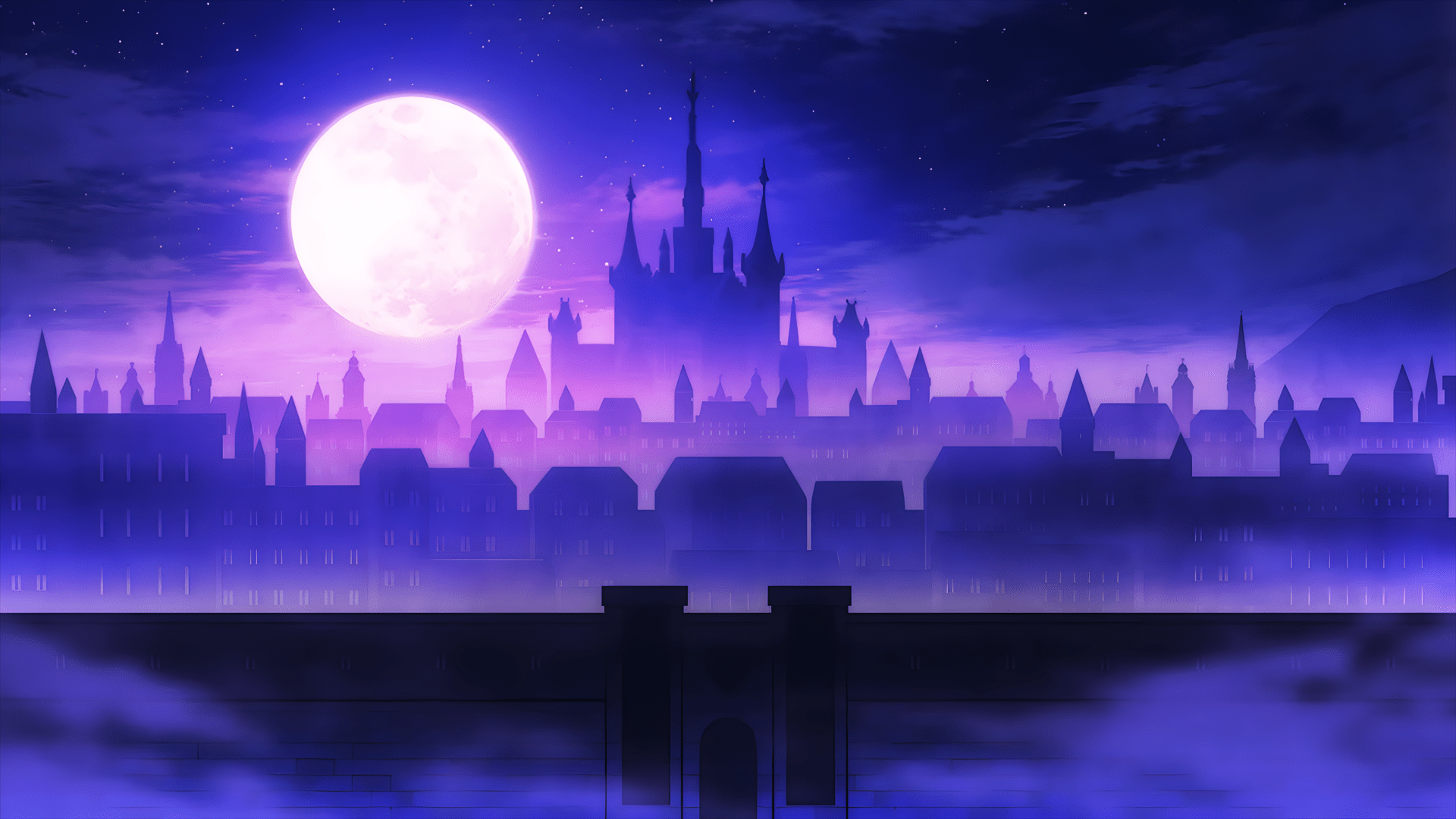 1920x1080 Mystic Purple Castle: The Misfit of Demon King Academy HD Wallpaperx1080