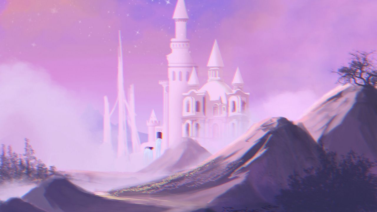 1280x720 Purple Castle Wallpaper