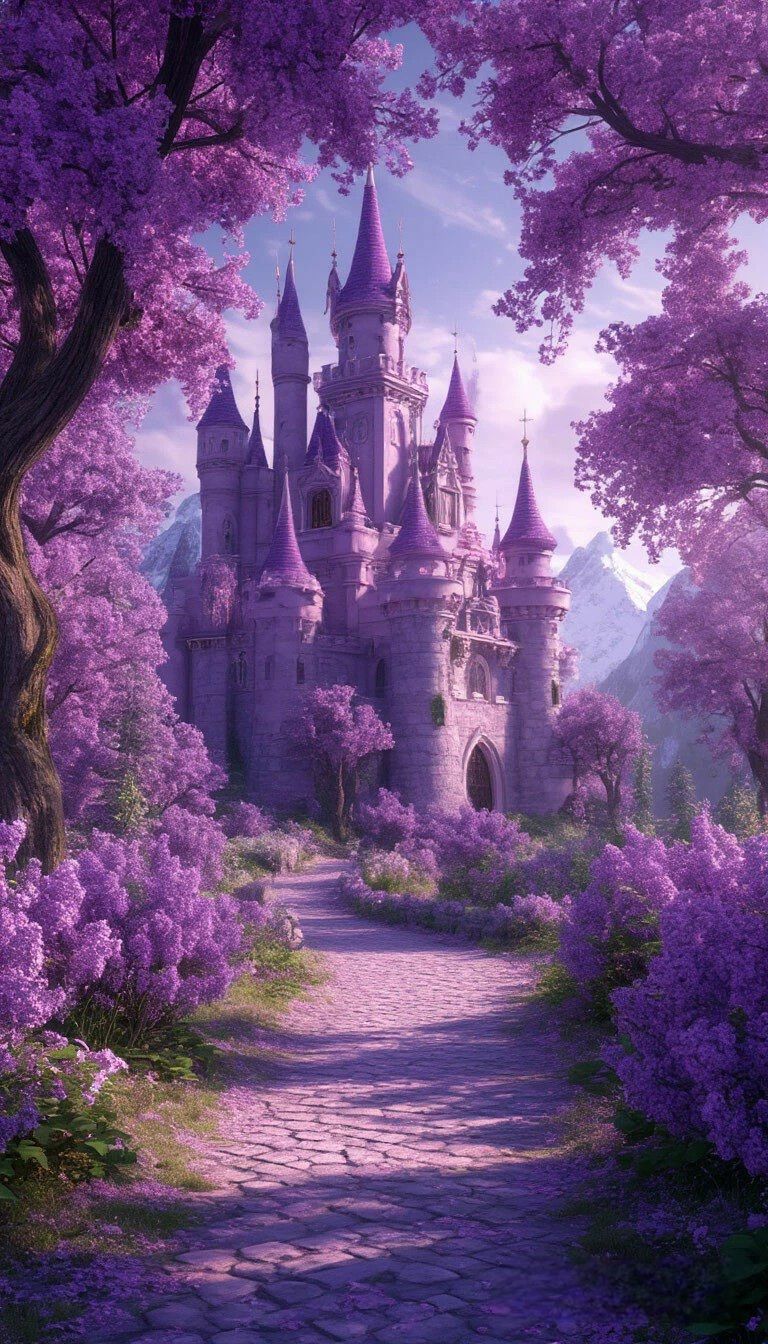 768x1344 Purple Castle Wallpaper