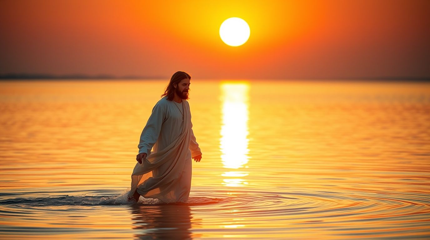 1376x768 fine art photography jesus christ walking calm