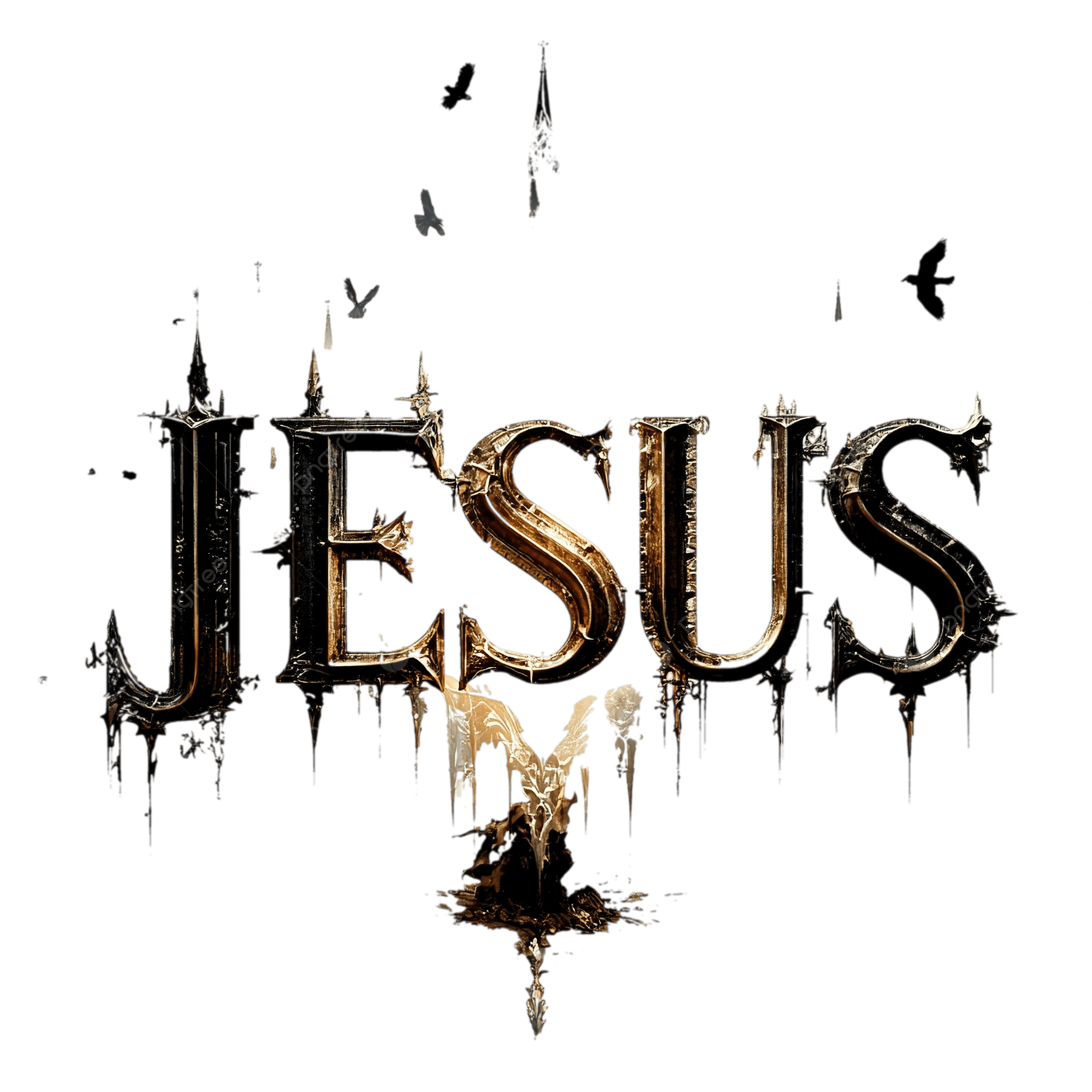 2500x2500 3D Gothic Horror Jesus Metal Letters With Lightning Aura, Names Of Jesus Clipart, 3D, Letters PNG Transparent Image and Clipart for Free Download