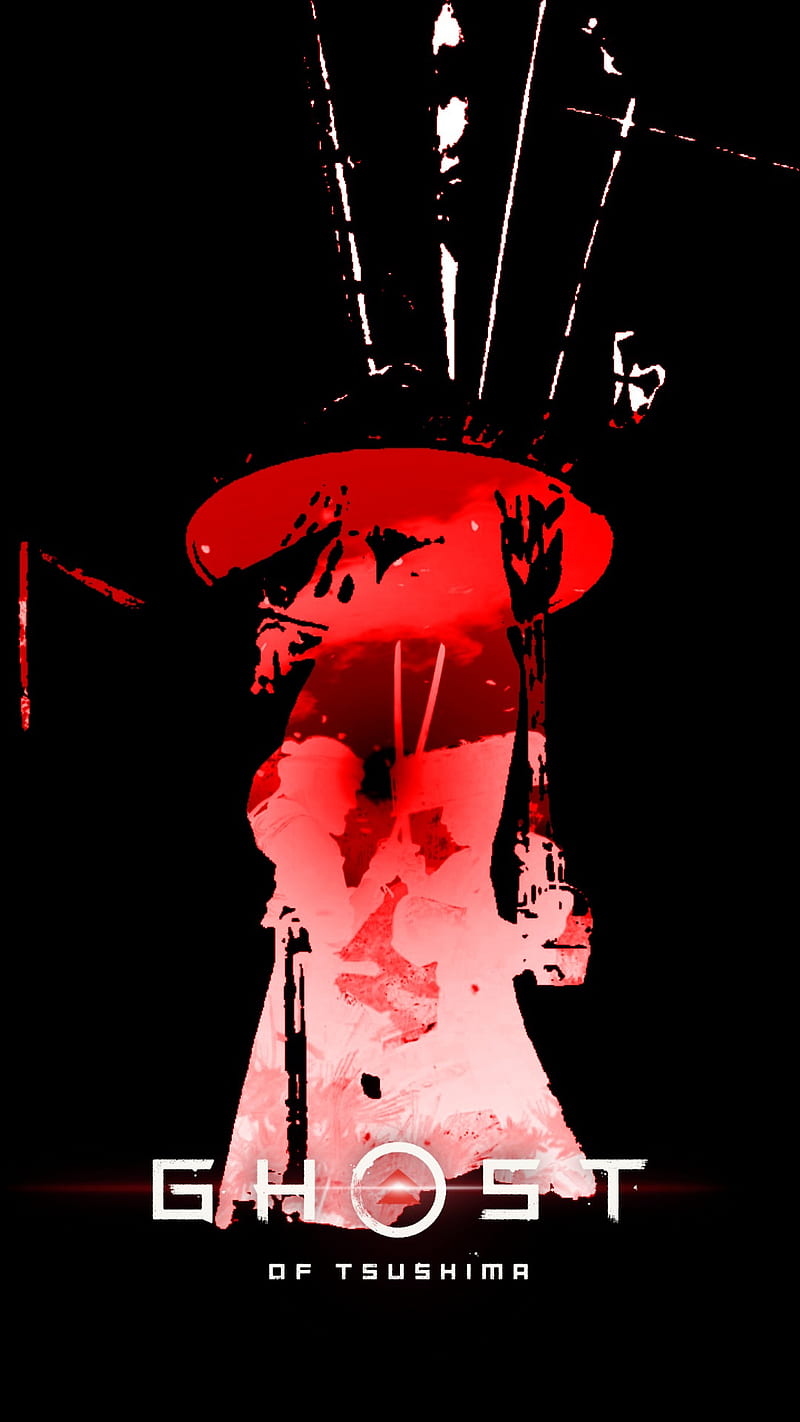800x1422 828x1792px, 720P free download. GOT R Silhouette, black, dark, ghost of tsushima, jin sakai, red, samurai, xray, HD phone wallpaper