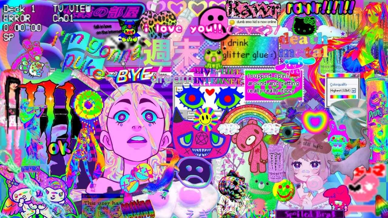 1280x720 Weirdcore Laptop Wallpaper