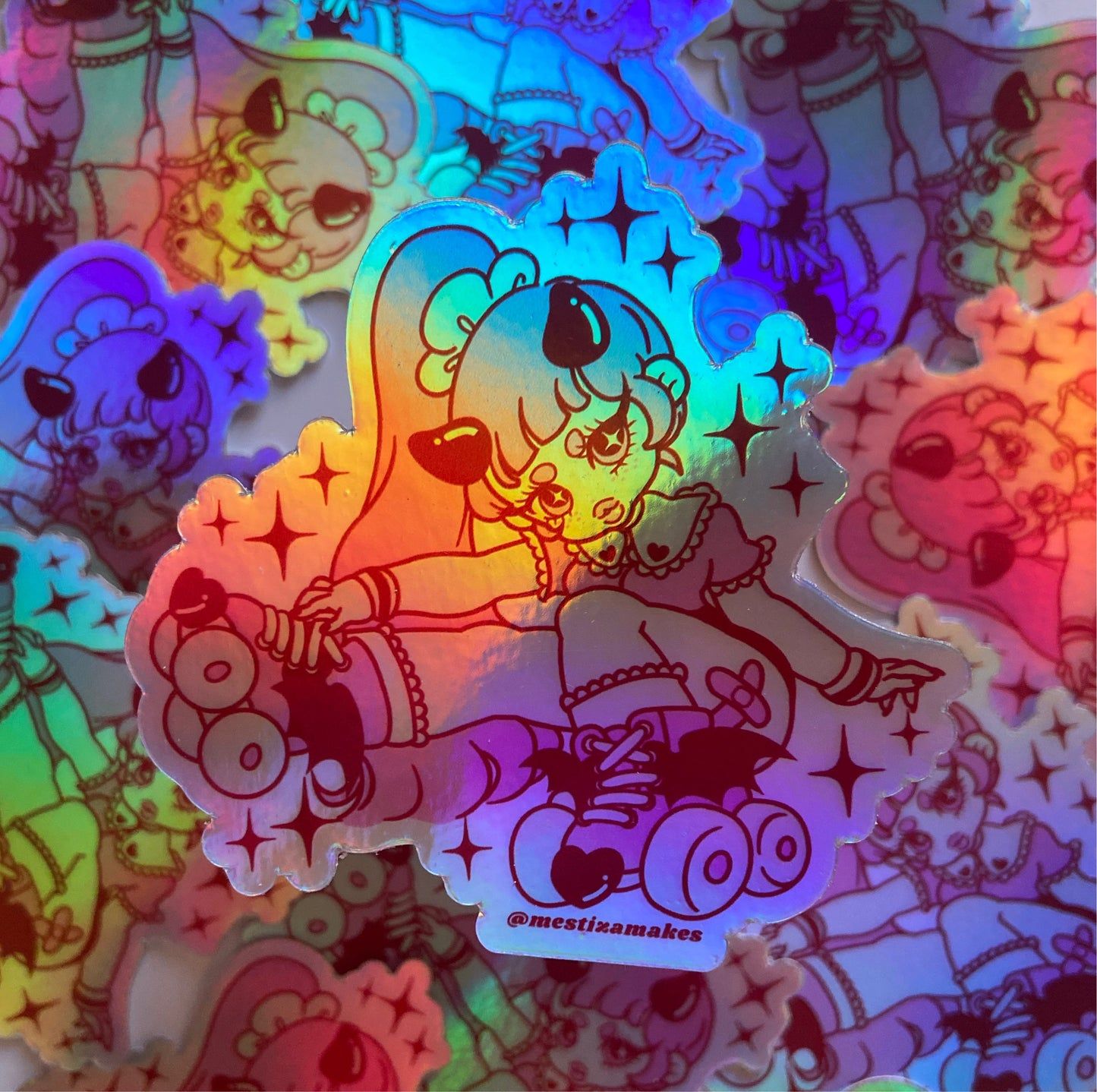 1445x1438 Skating Succubus Holo Sticker