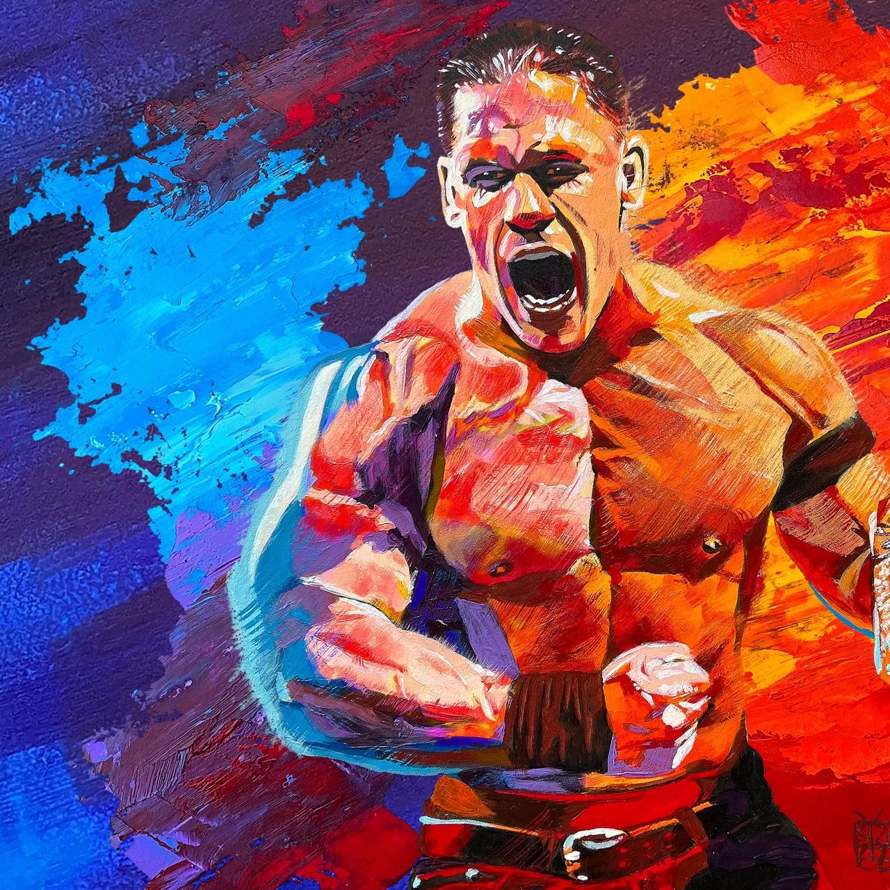1280x1280 John Cena Wallpaper 4K, WWE 2K Game Art